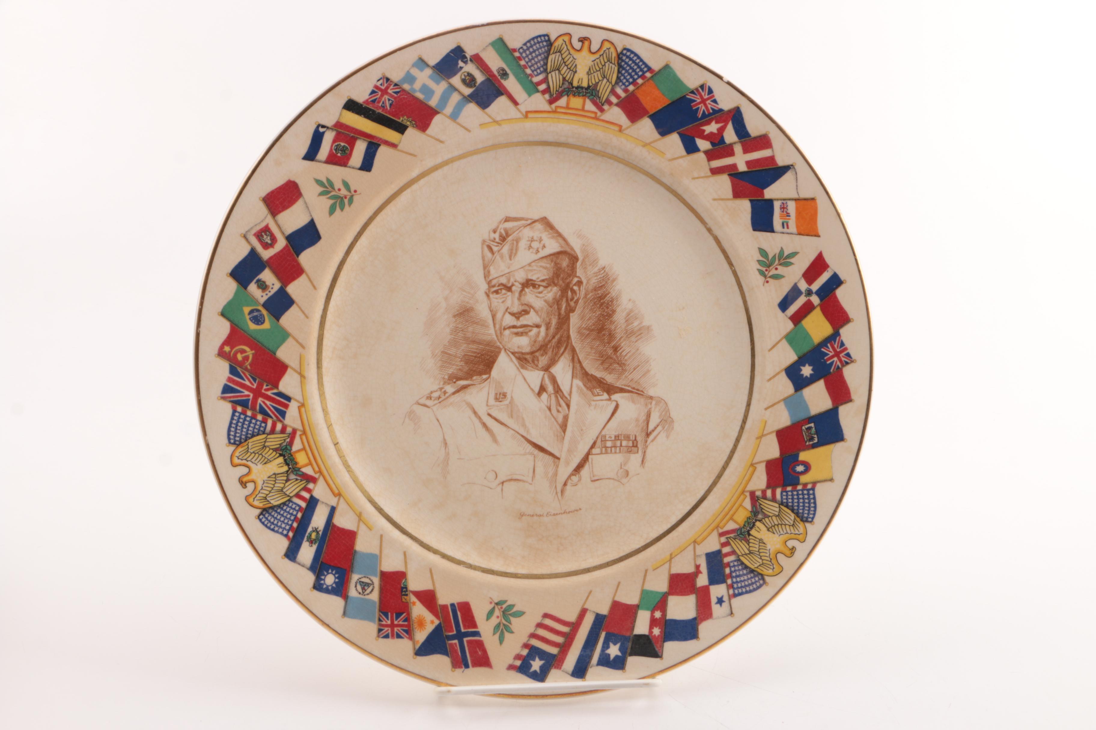 Vintage Old Colony China Co. "Allied Nations" Commemorative Plates