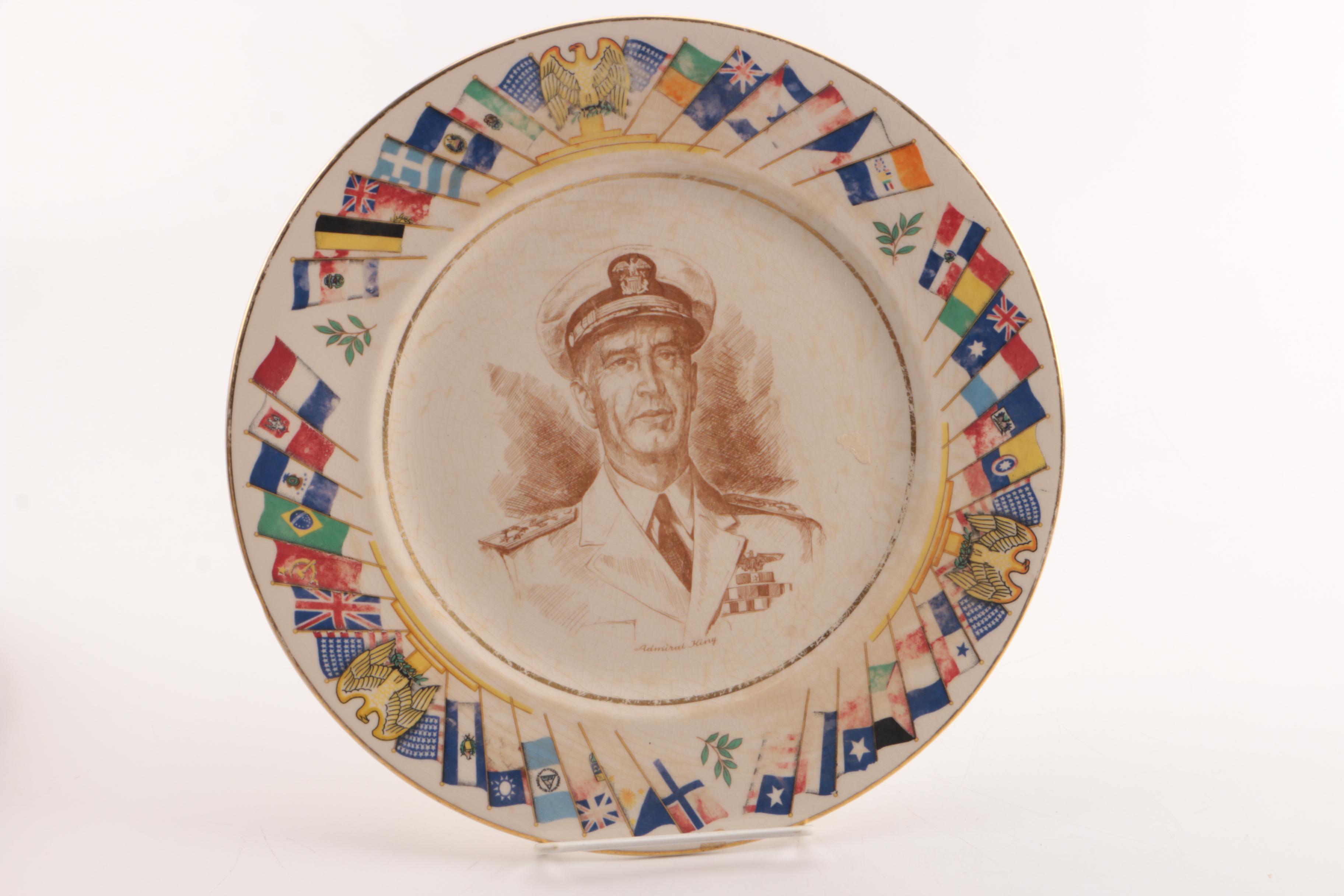 Vintage Old Colony China Co. "Allied Nations" Commemorative Plates