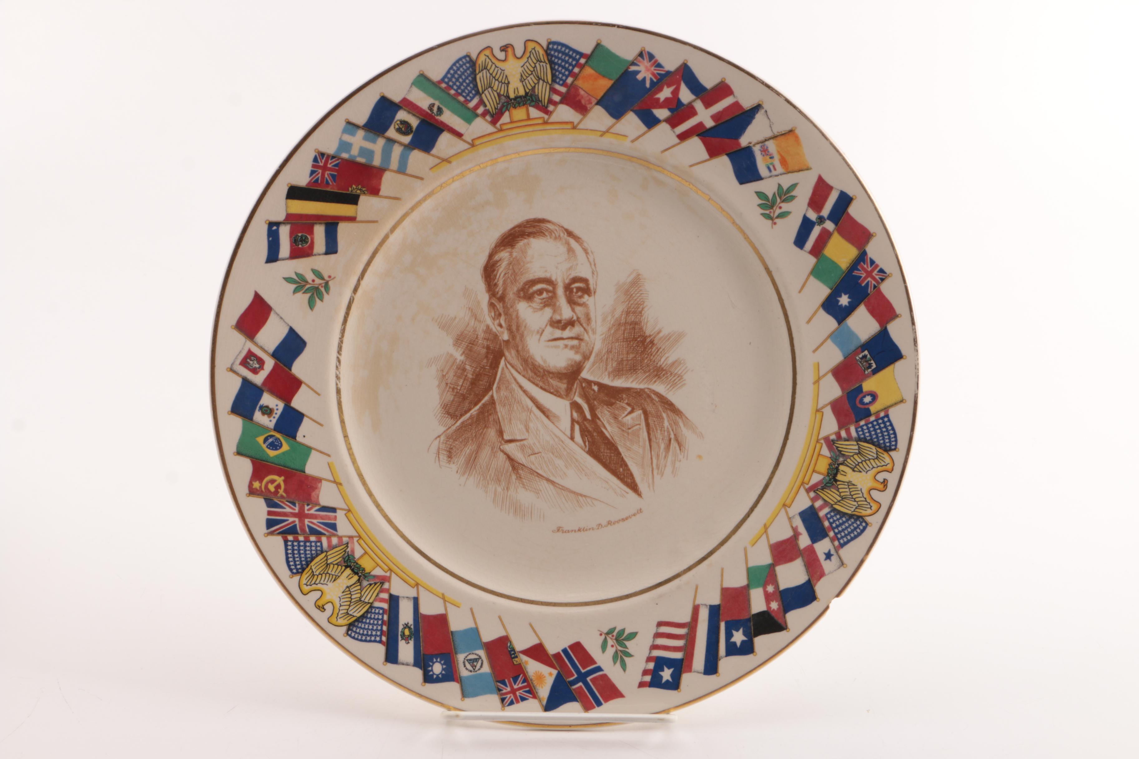 Vintage Old Colony China Co. "Allied Nations" Commemorative Plates