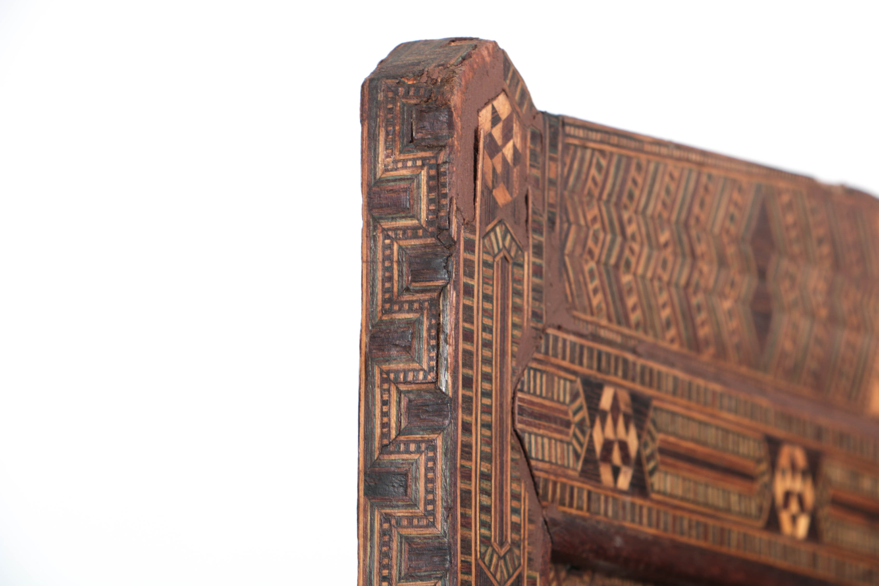 North African Inlaid Mosaic Three Panel Room Screen