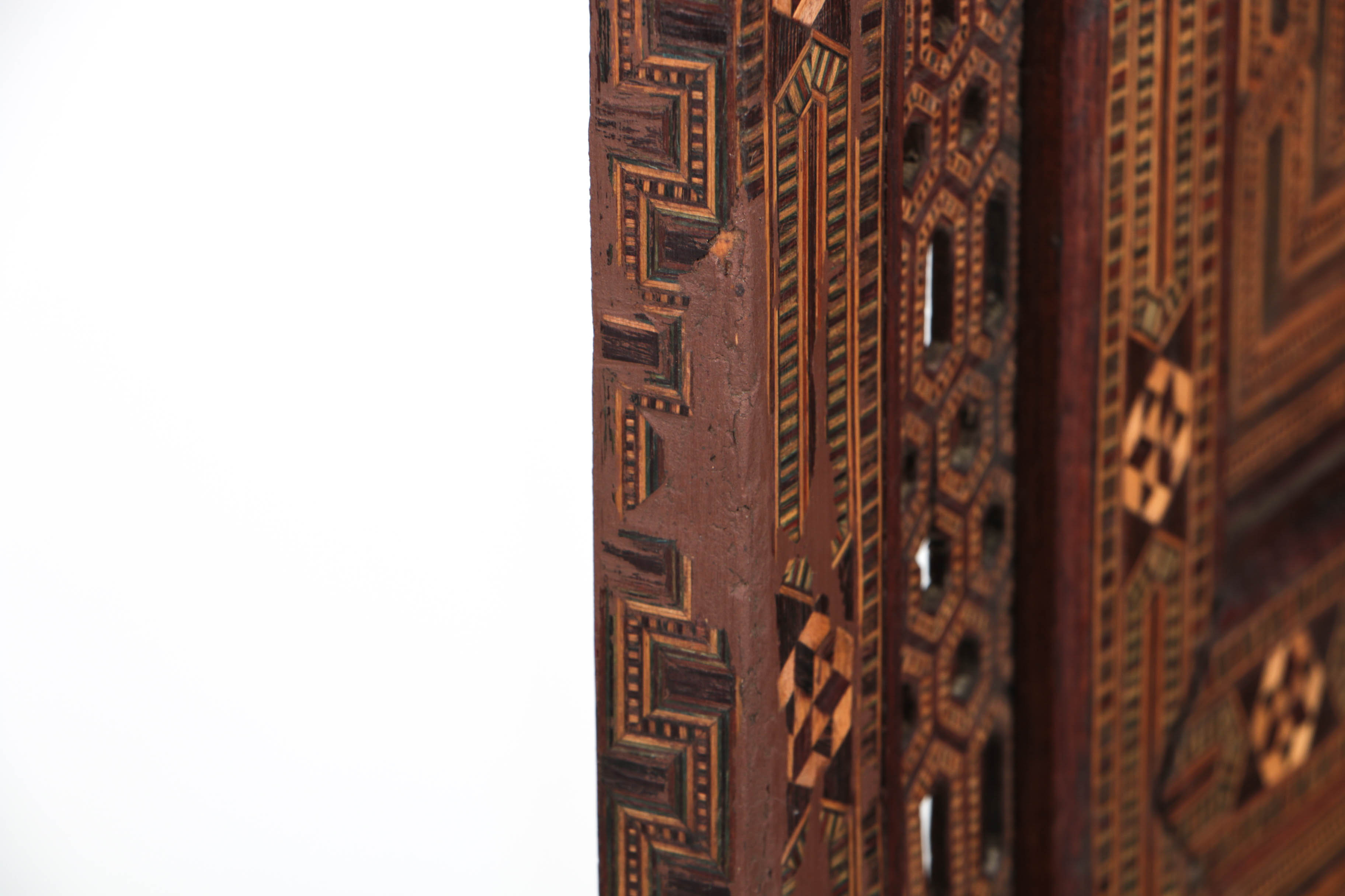 North African Inlaid Mosaic Three Panel Room Screen