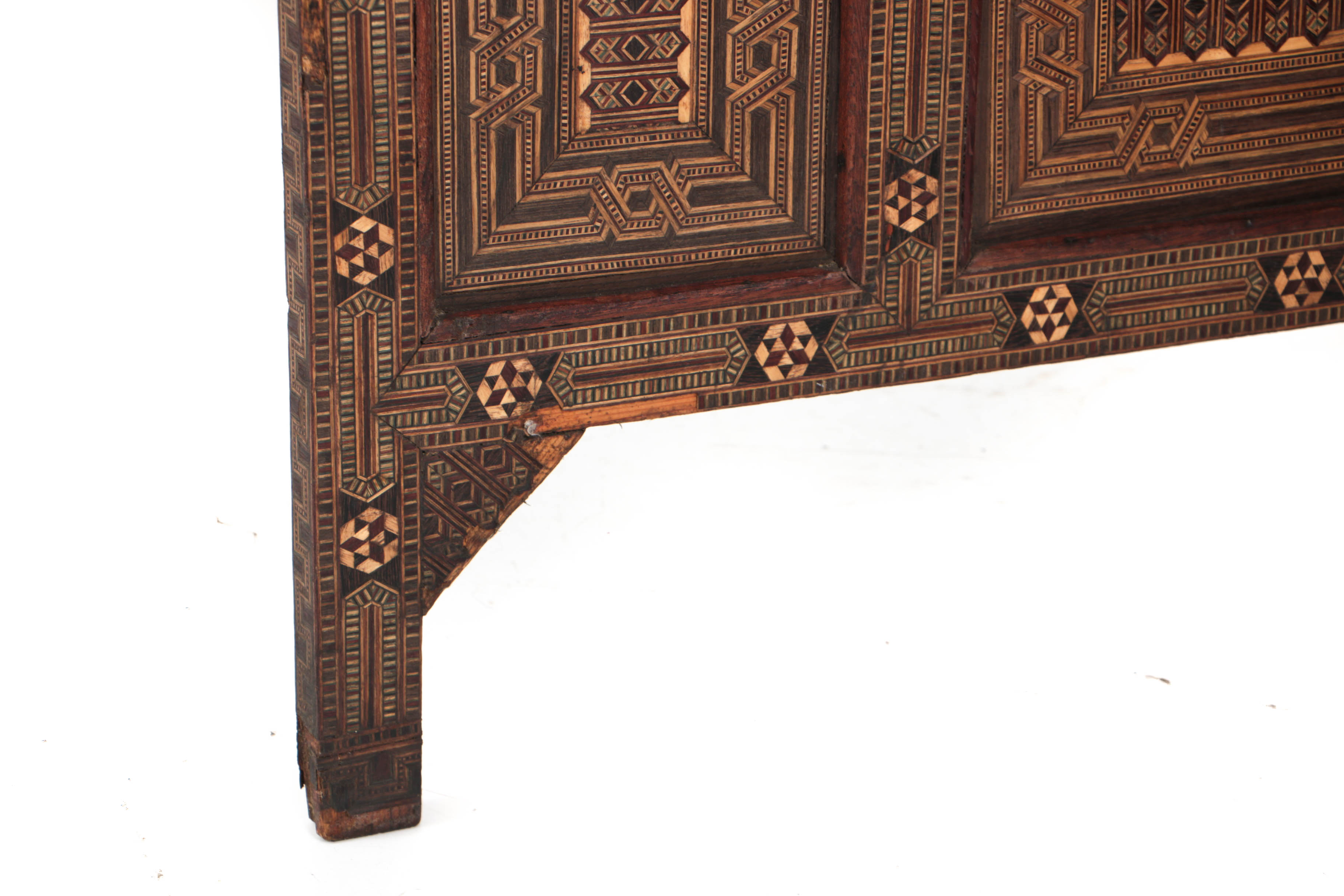 North African Inlaid Mosaic Three Panel Room Screen