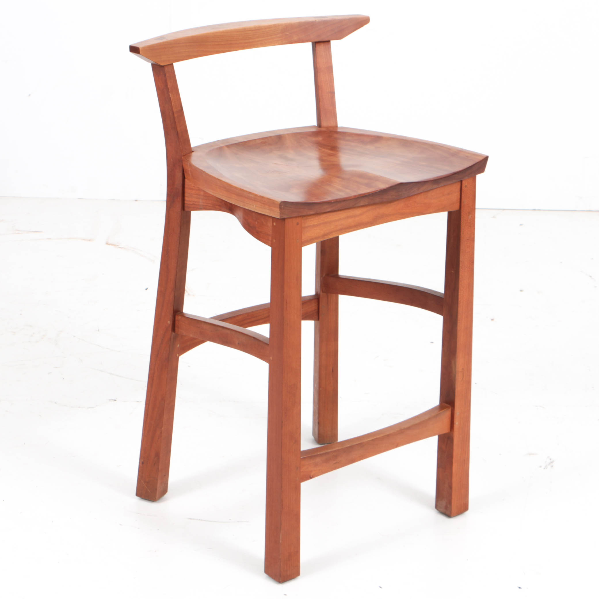 Contemporary Japanese-Inspired Cherrywood "Edo" Bar Stools by Thomas Moser