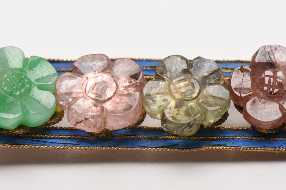 Qing Dynasty 900 Silver Kingfisher Feather and Gemstone Hairpin Earpick