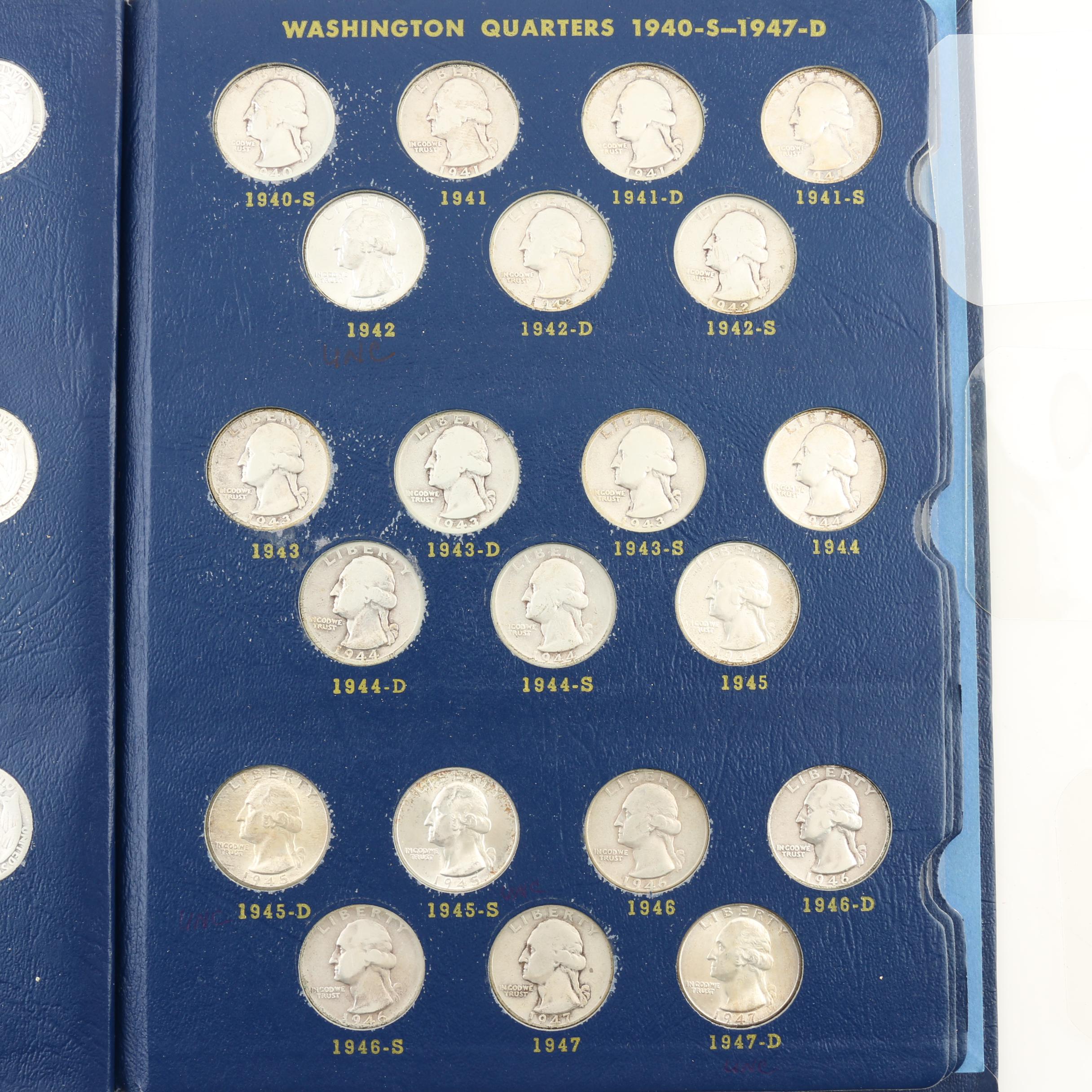 Complete Whitman Binder of Washington Silver Quarters, 1932-1964