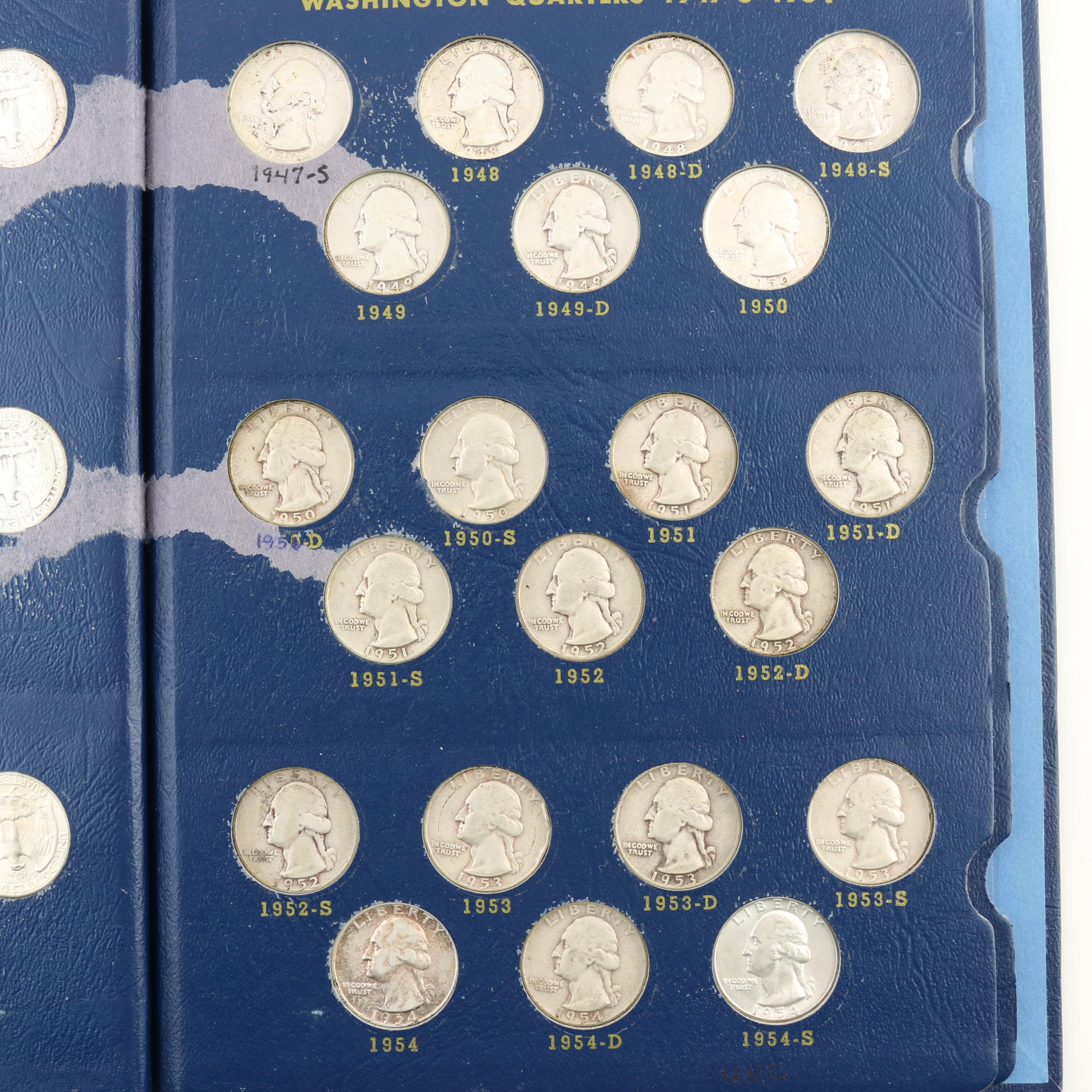 Complete Whitman Binder of Washington Silver Quarters, 1932-1964