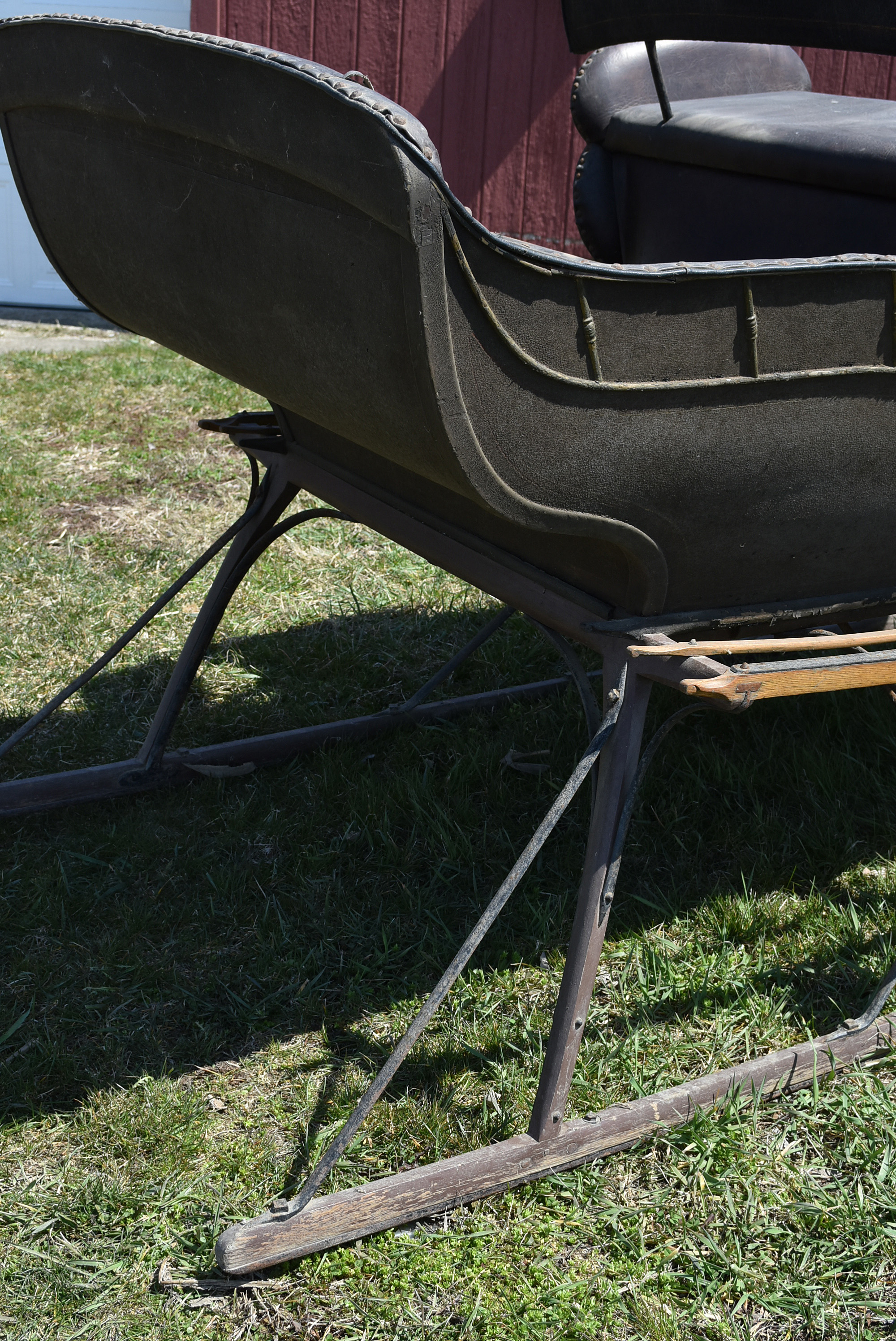 Antique Horse-Drawn Two-Seater Open Sleigh