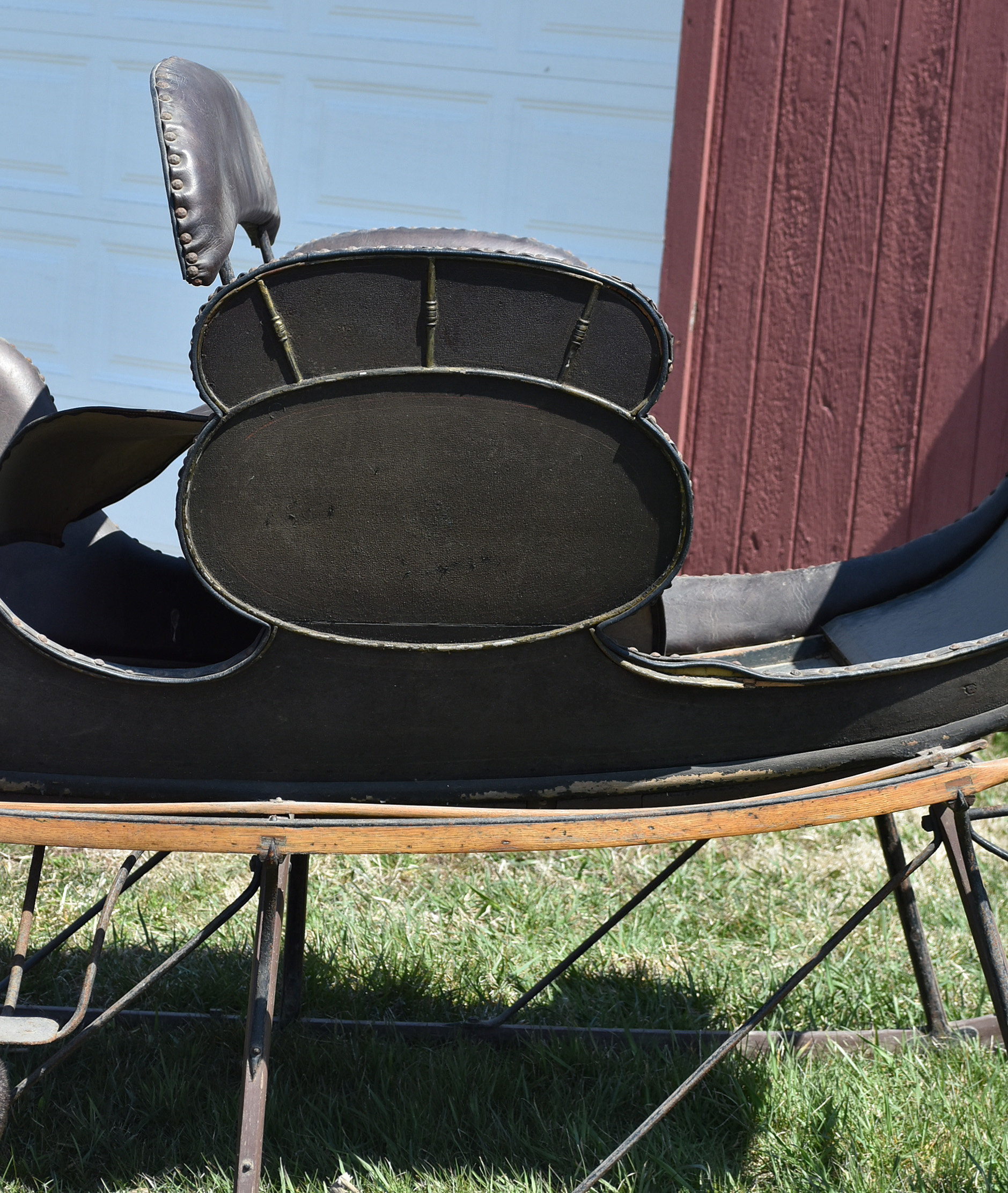 Antique Horse-Drawn Two-Seater Open Sleigh