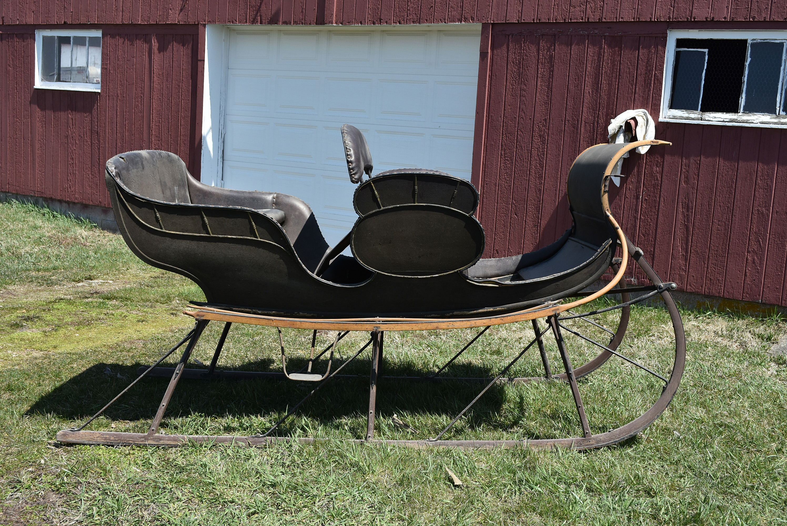 Antique Horse-Drawn Two-Seater Open Sleigh