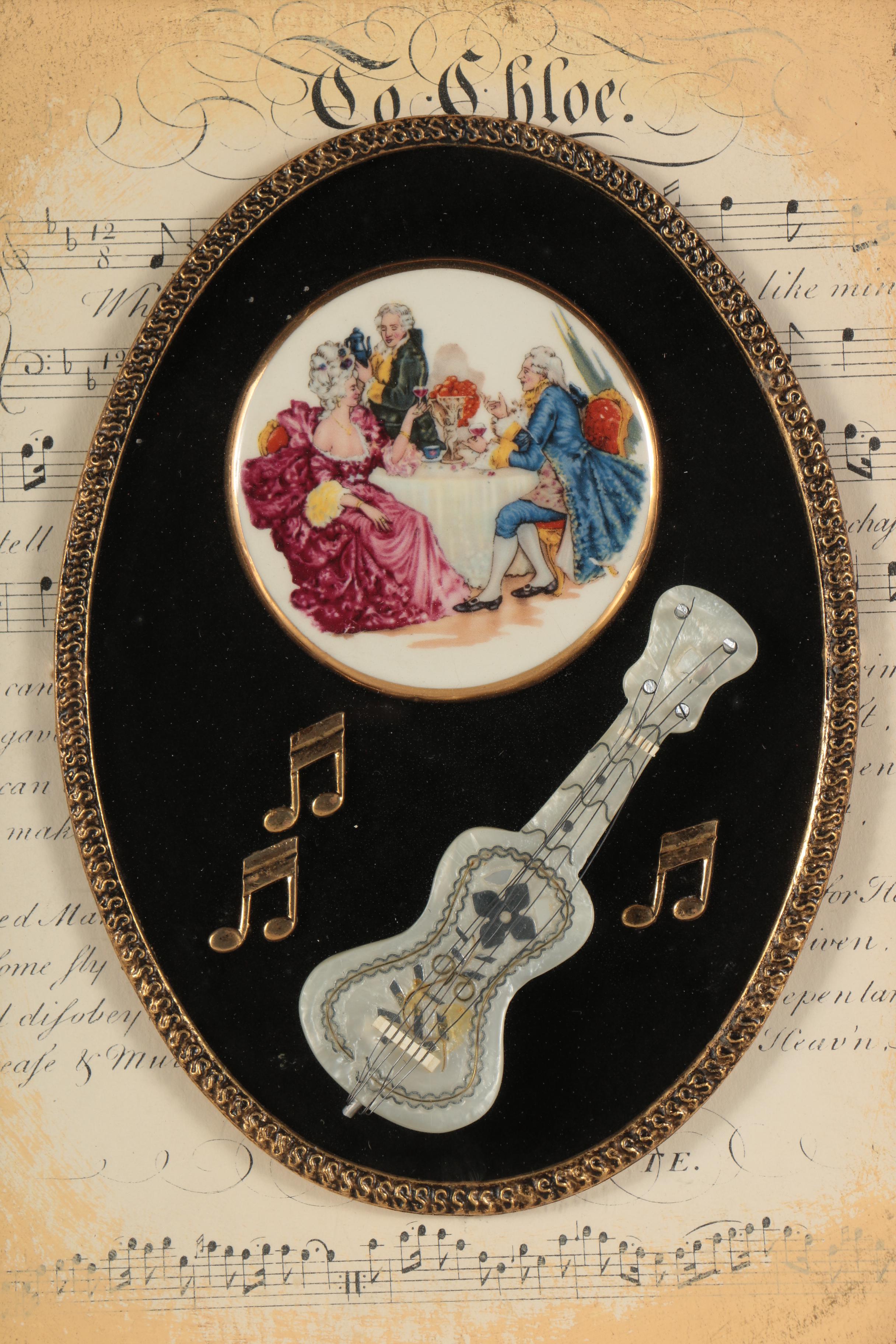 Classical Music Themed Shadow Boxes with Carved Shell by Goodman-Dean-Scott Inc.