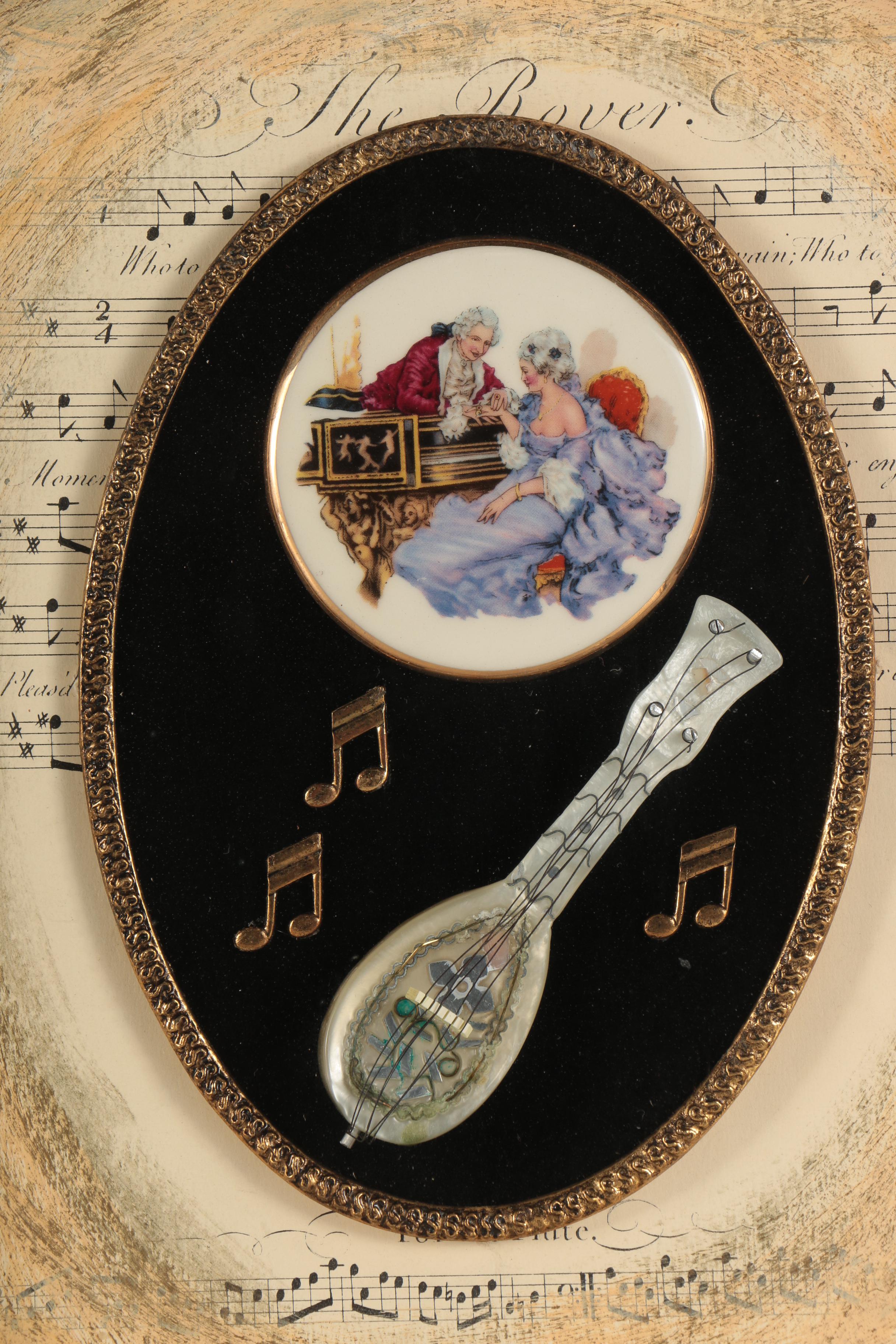 Classical Music Themed Shadow Boxes with Carved Shell by Goodman-Dean-Scott Inc.