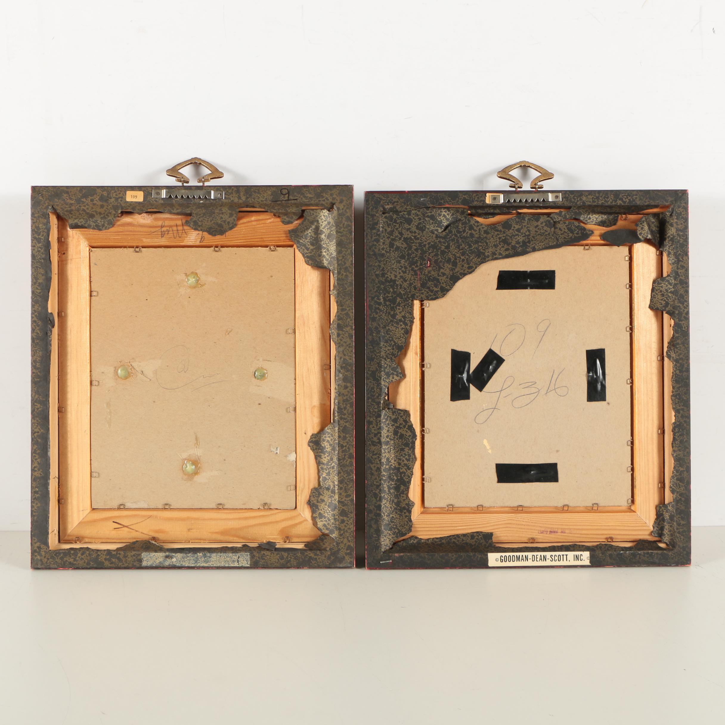 Classical Music Themed Shadow Boxes with Carved Shell by Goodman-Dean-Scott Inc.