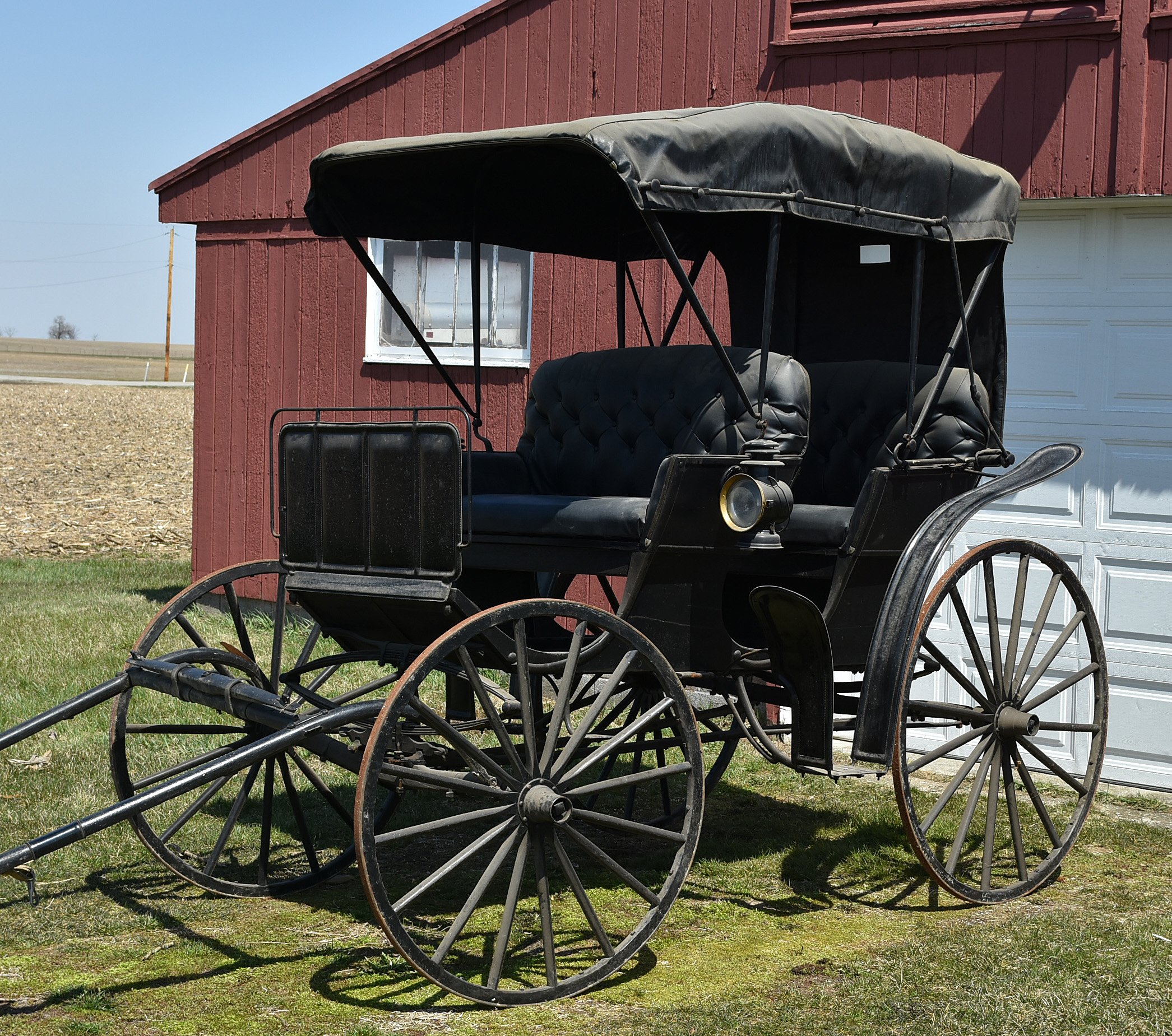 Antique Horse-Drawn Two-Seater Buggy with Dietz Lanterns