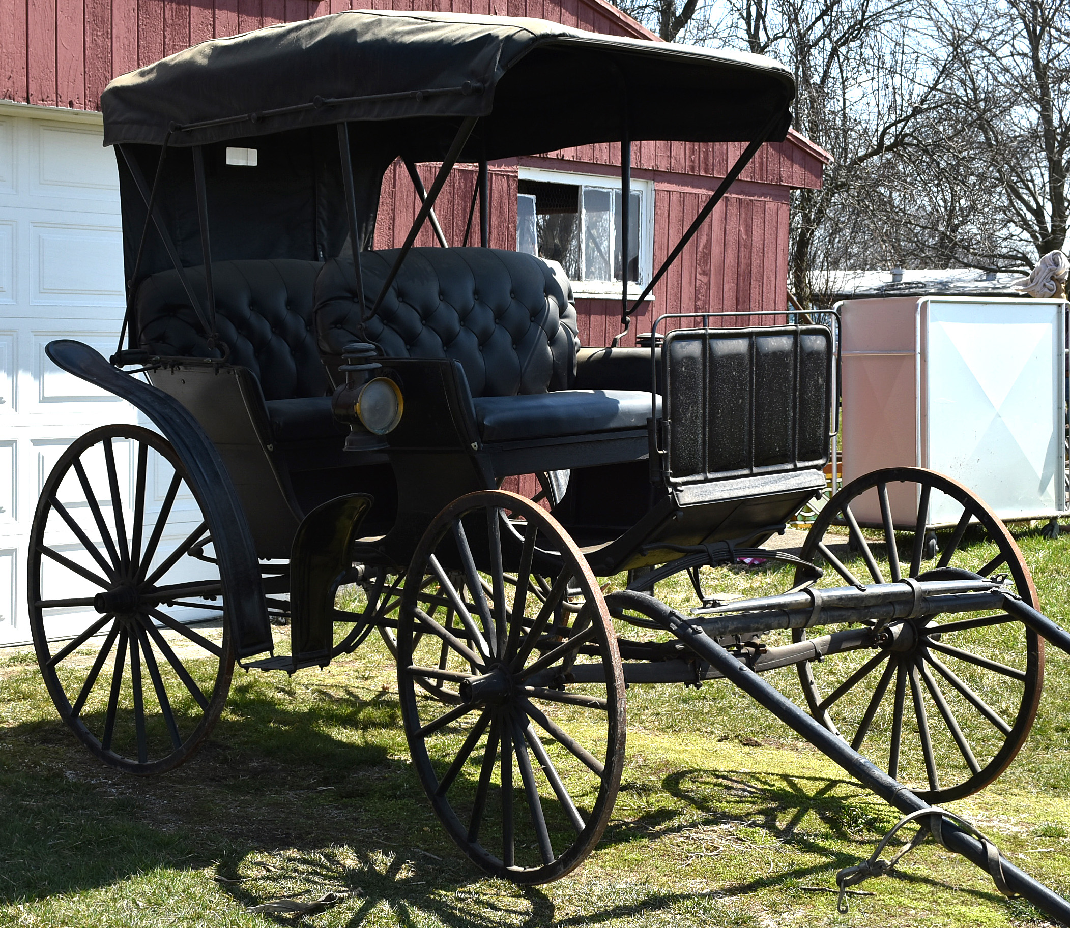 Antique Horse-Drawn Two-Seater Buggy with Dietz Lanterns
