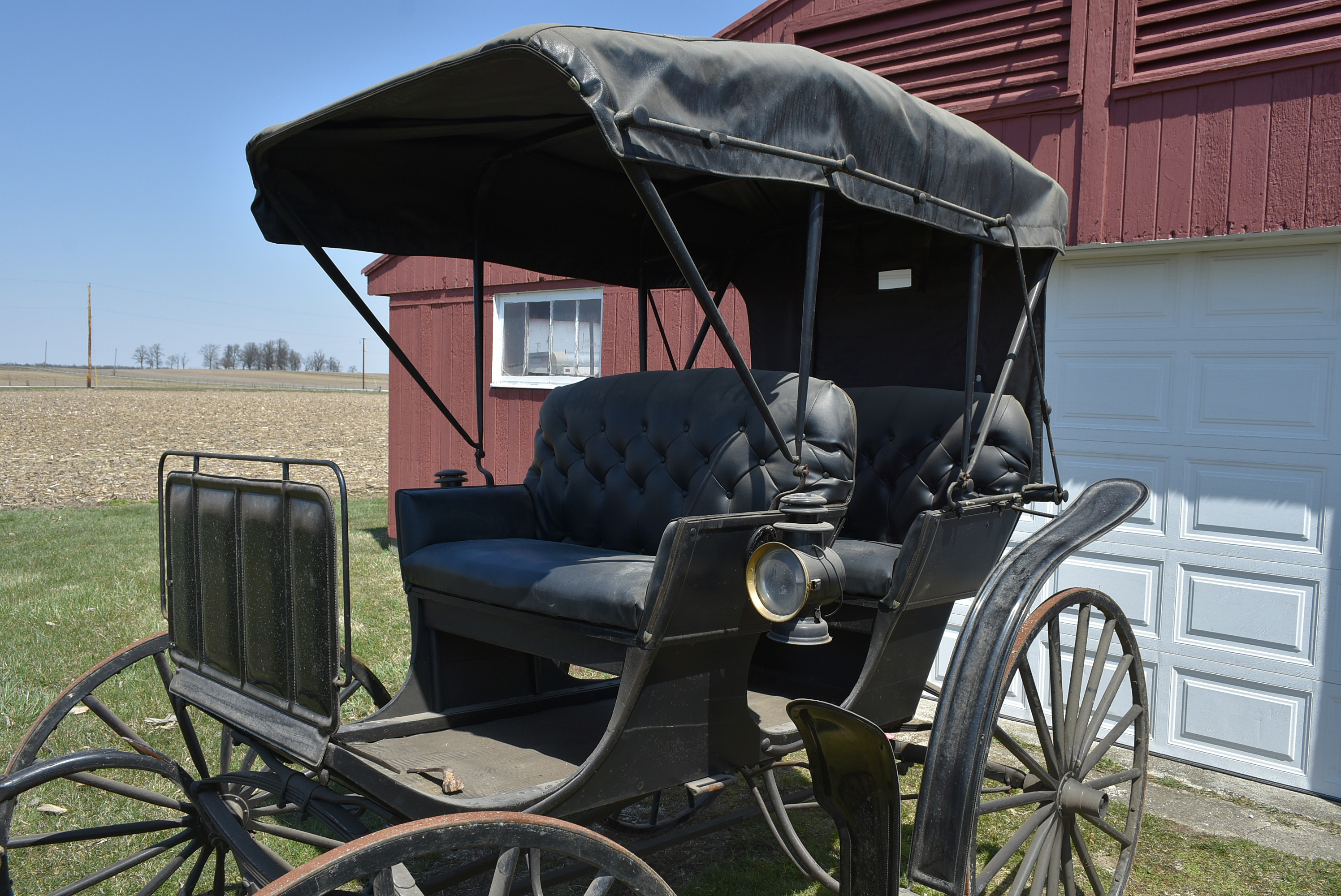 Antique Horse-Drawn Two-Seater Buggy with Dietz Lanterns
