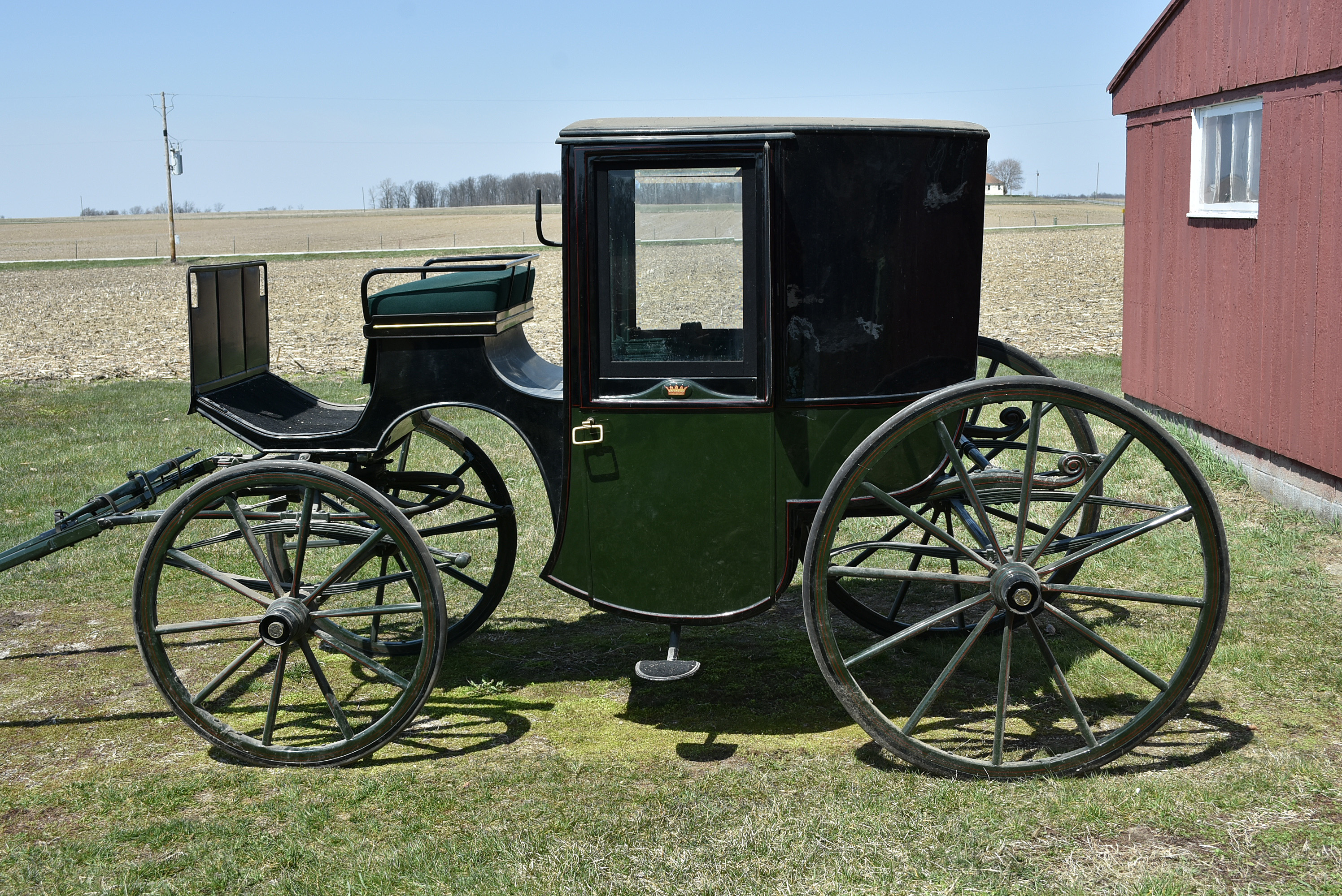 Antique Horse-Drawn Brougham Style Carriage by Hincks & Johnson of Bridgeport