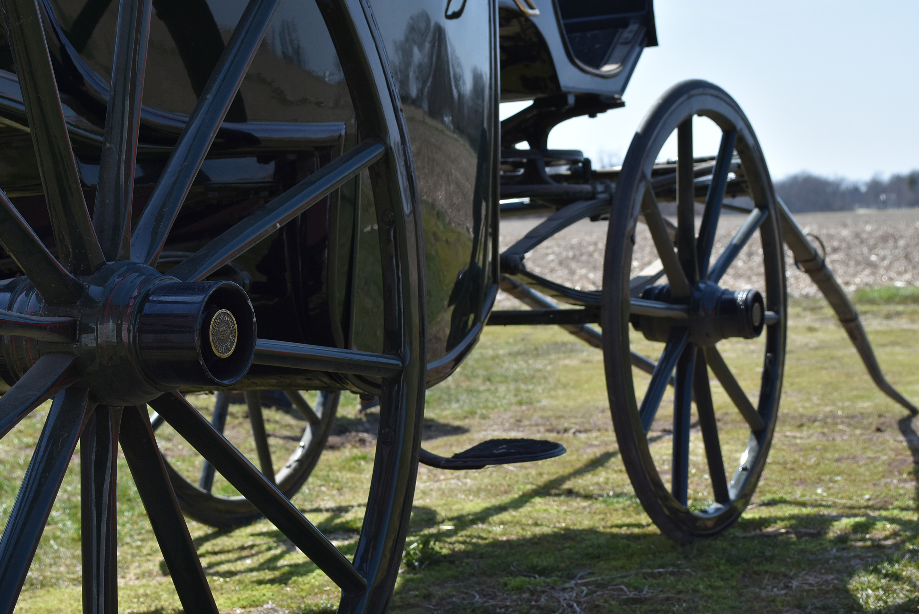 Antique Horse-Drawn Brougham Style Carriage by Hincks & Johnson of Bridgeport