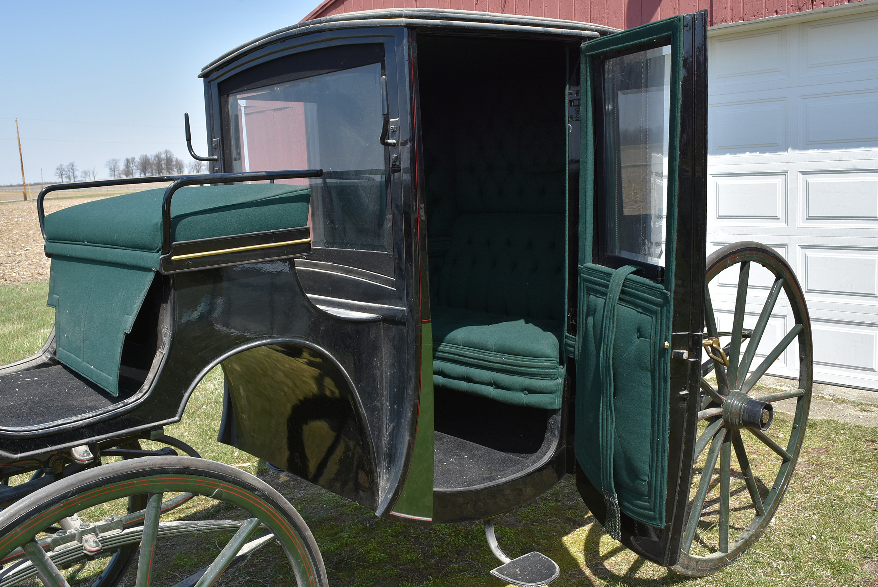 Antique Horse-Drawn Brougham Style Carriage by Hincks & Johnson of Bridgeport