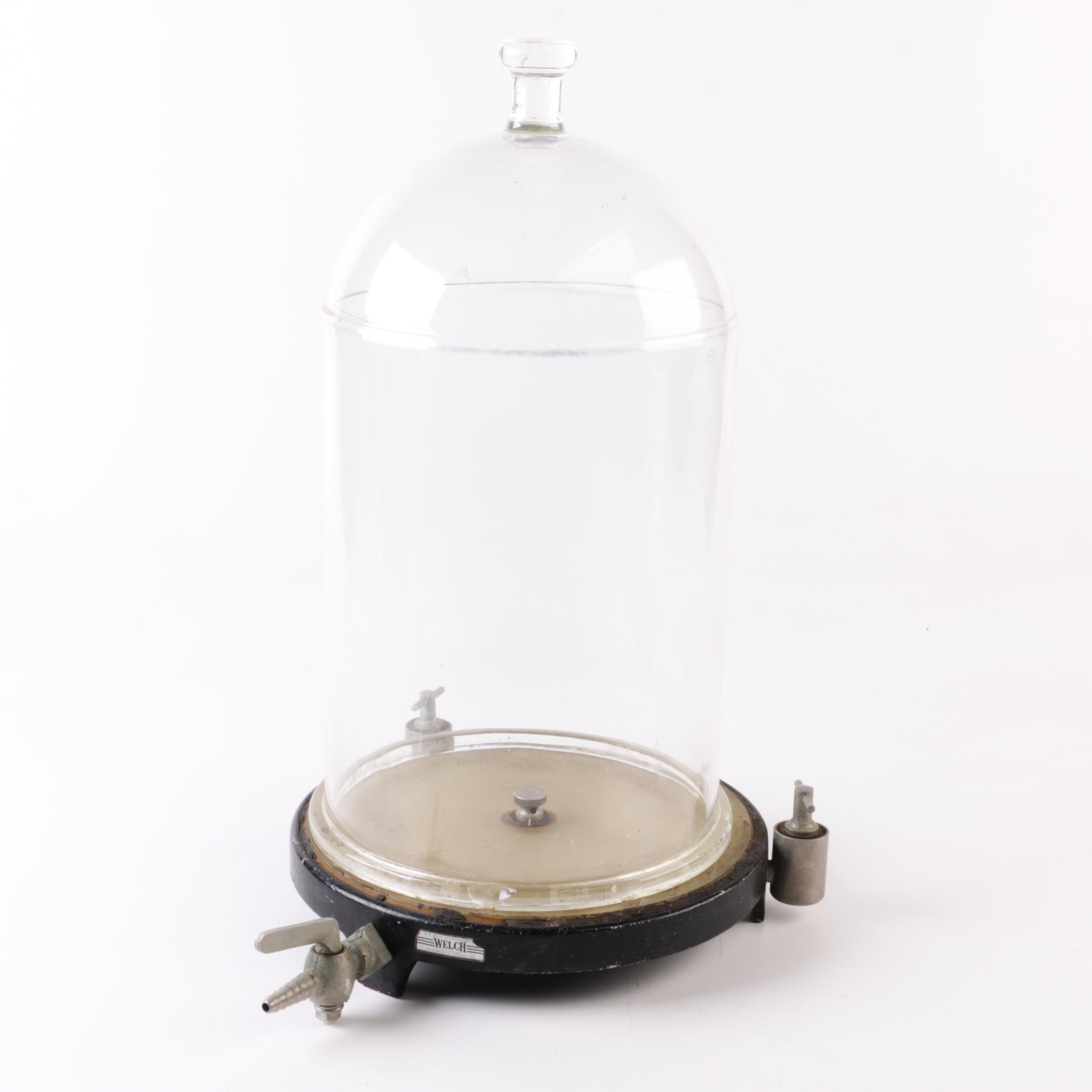 Vintage Welch Scientific Glass Bell Jar Laboratory Vacuum