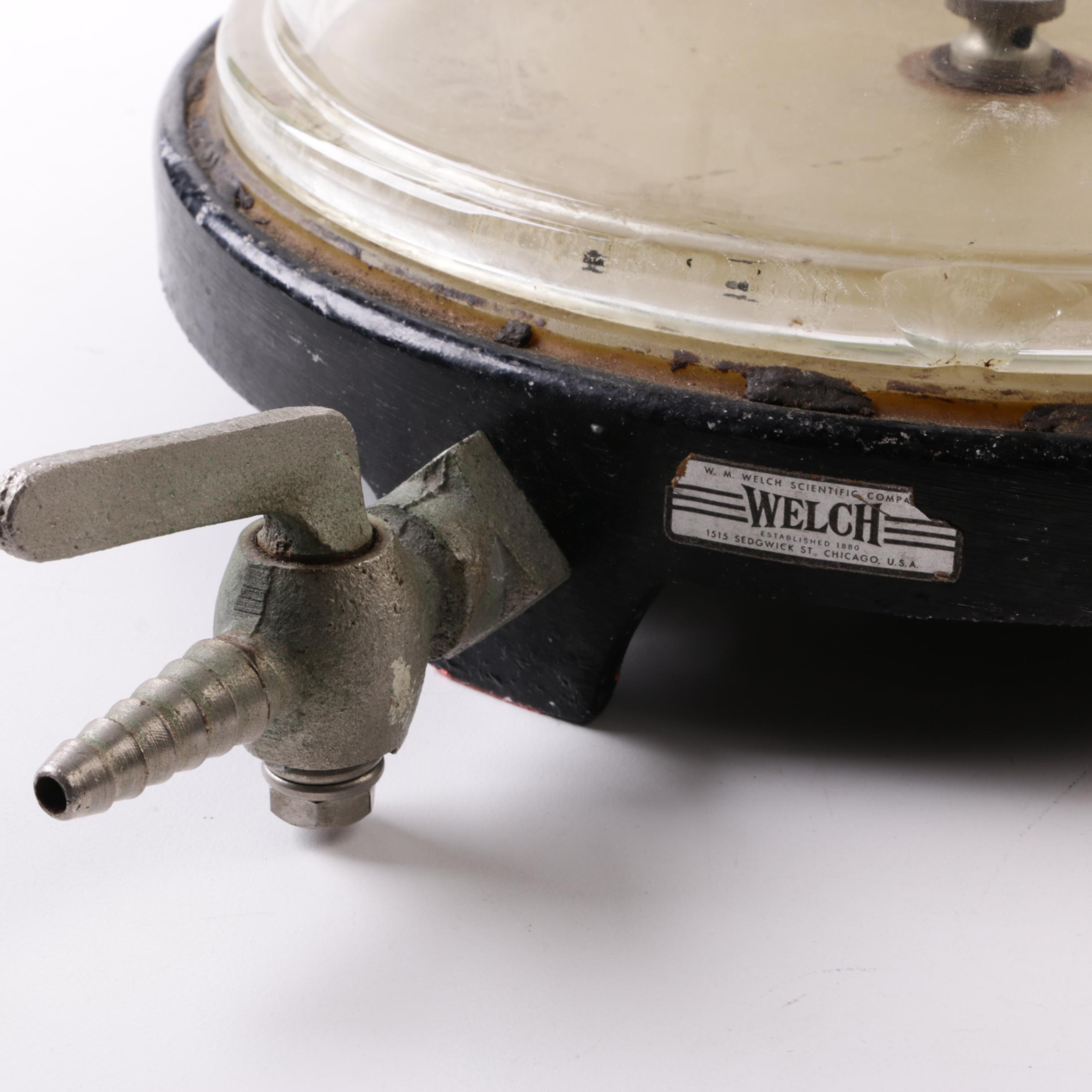 Vintage Welch Scientific Glass Bell Jar Laboratory Vacuum