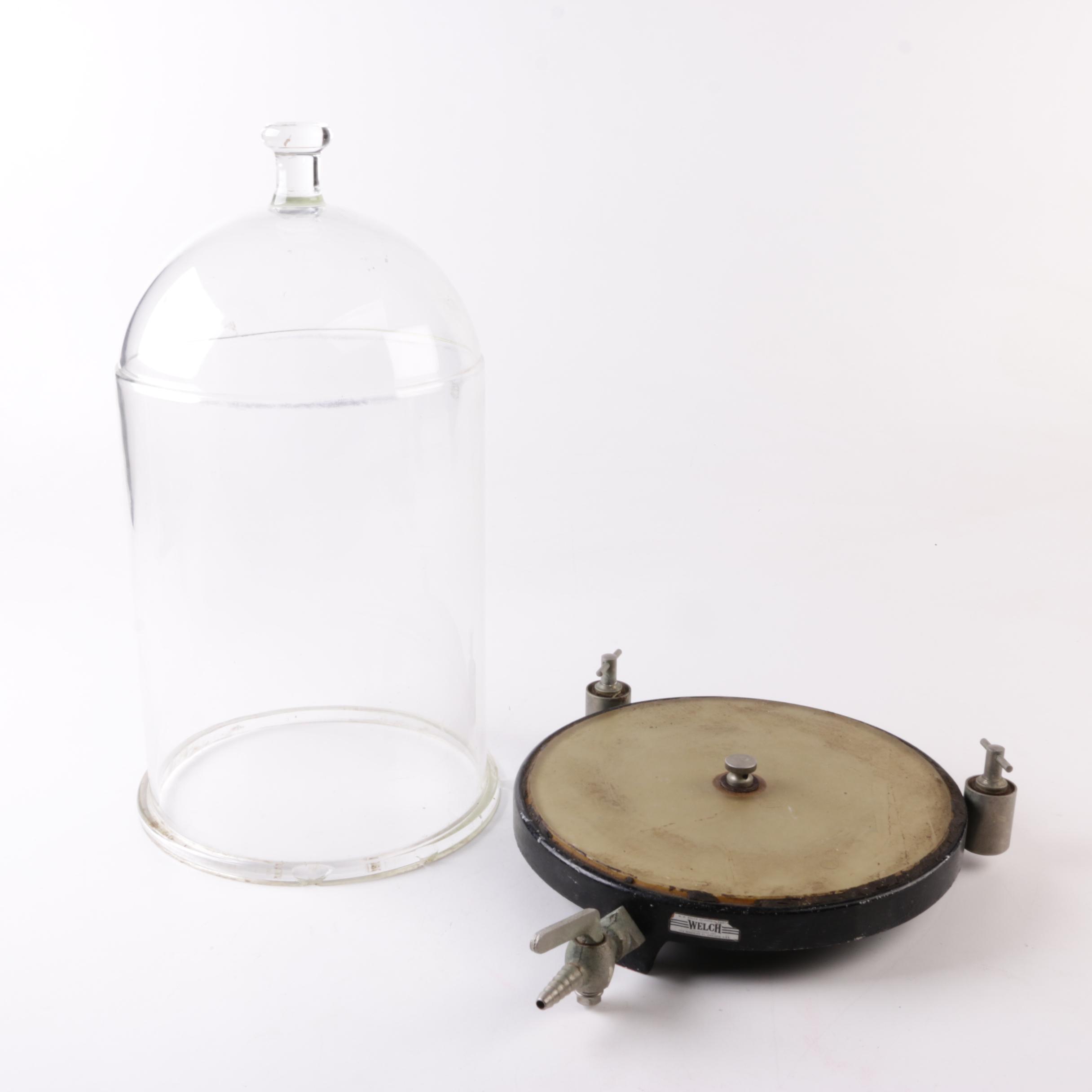 Vintage Welch Scientific Glass Bell Jar Laboratory Vacuum