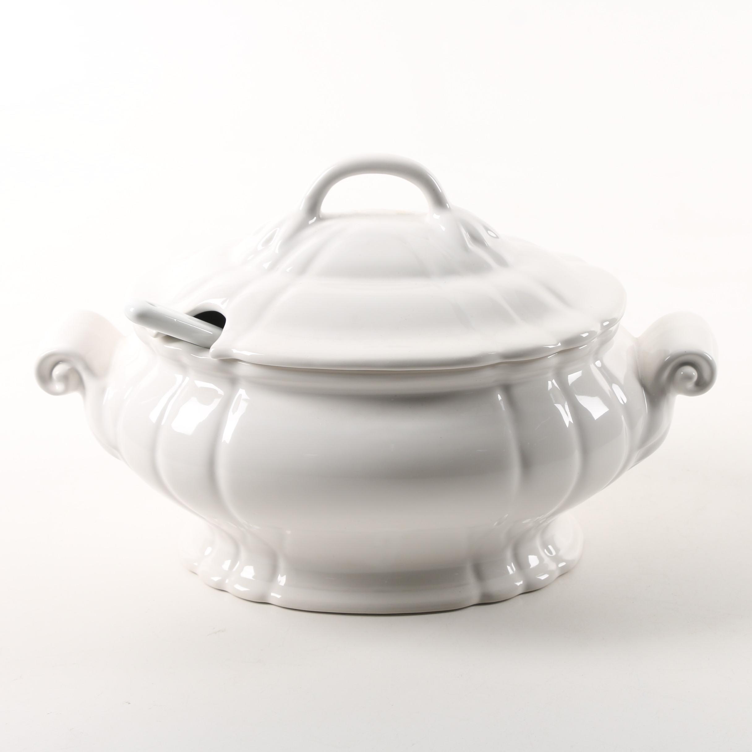 Portuguese Louçarte Ceramic Soup Tureen