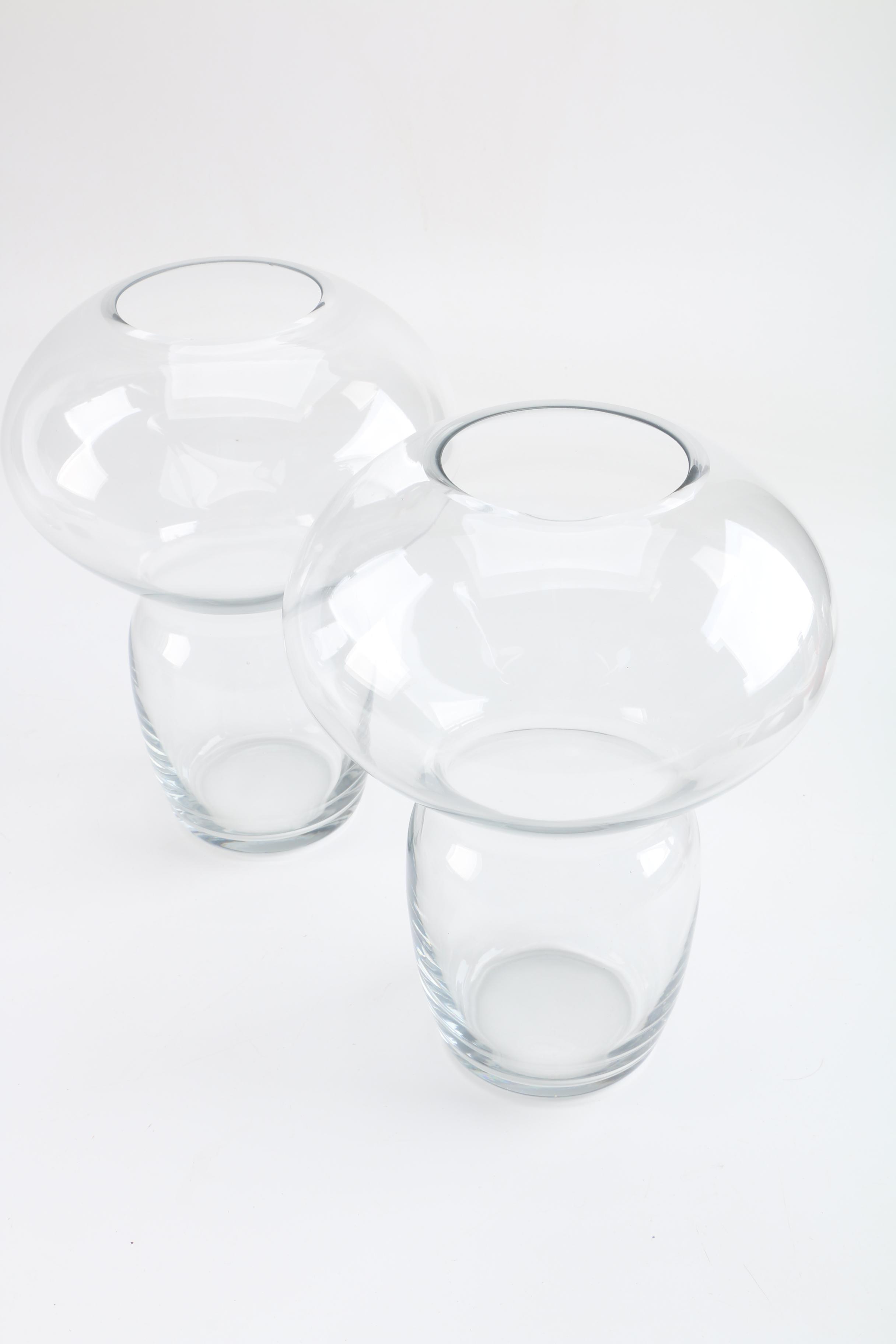 Ethan Allen Mushroom Glass Vases and Glass Canisters