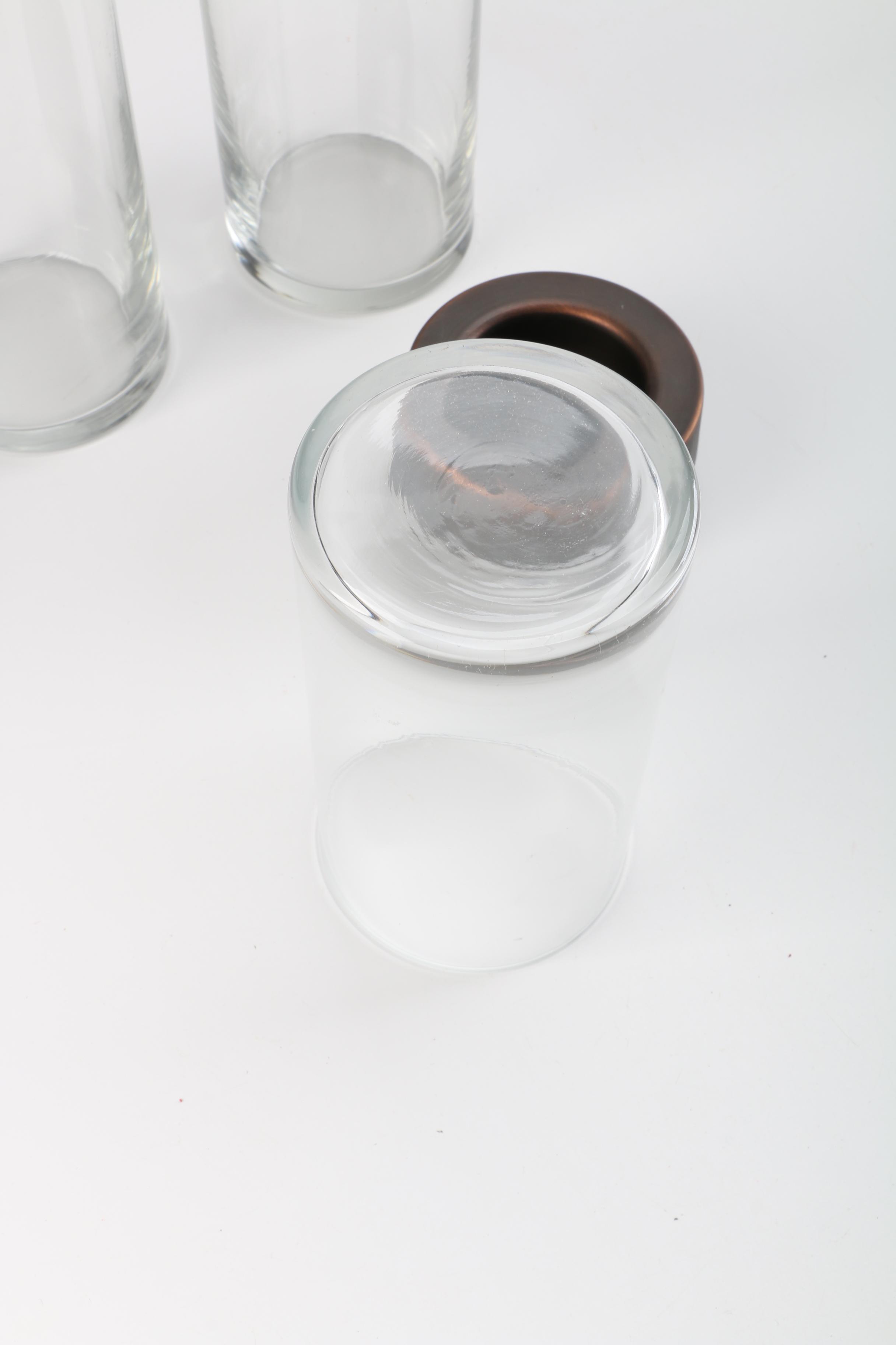 Ethan Allen Mushroom Glass Vases and Glass Canisters