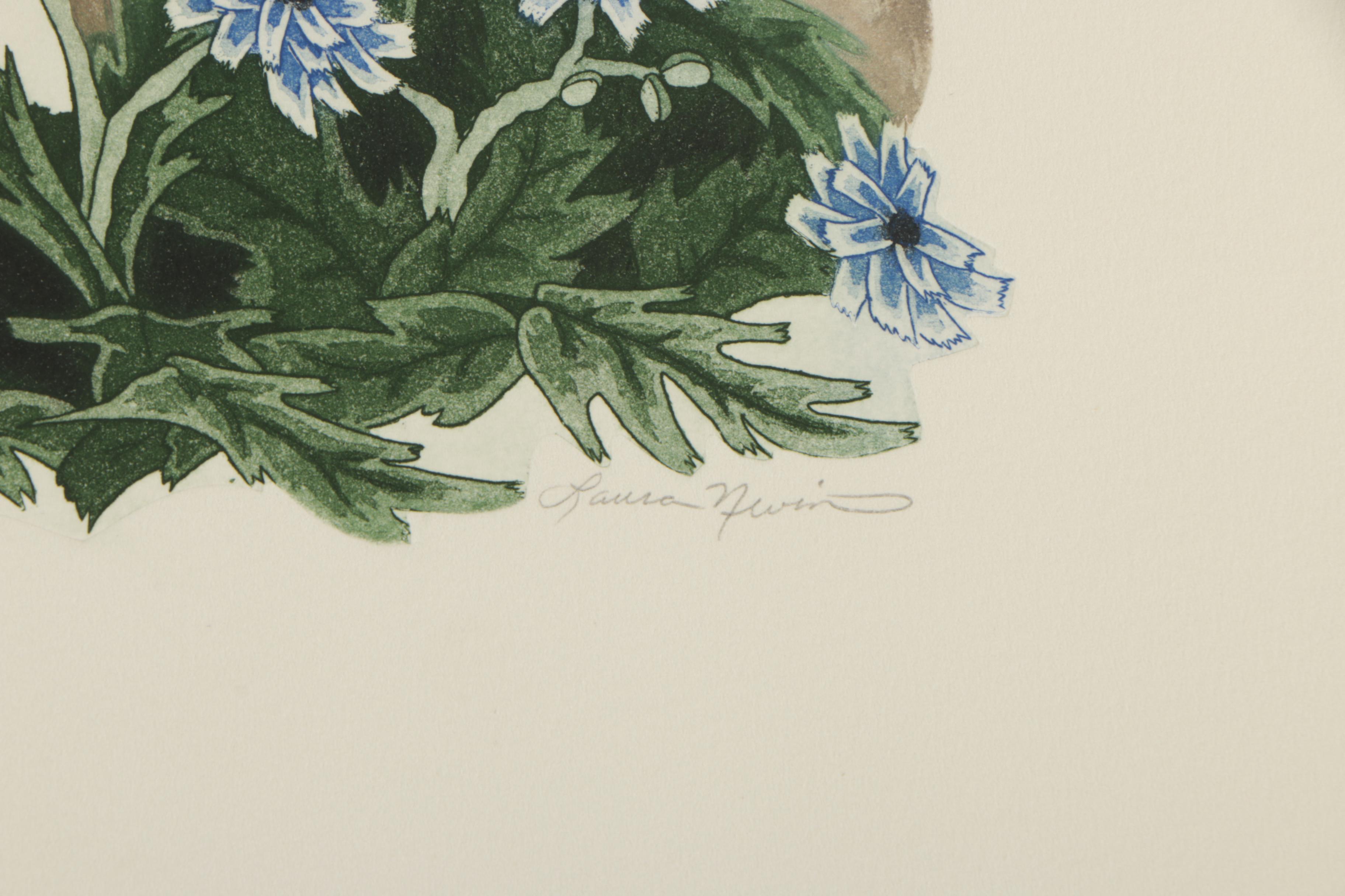 Laura Nevin Limited Edition Etching a la Poupée on Paper "Bookends"