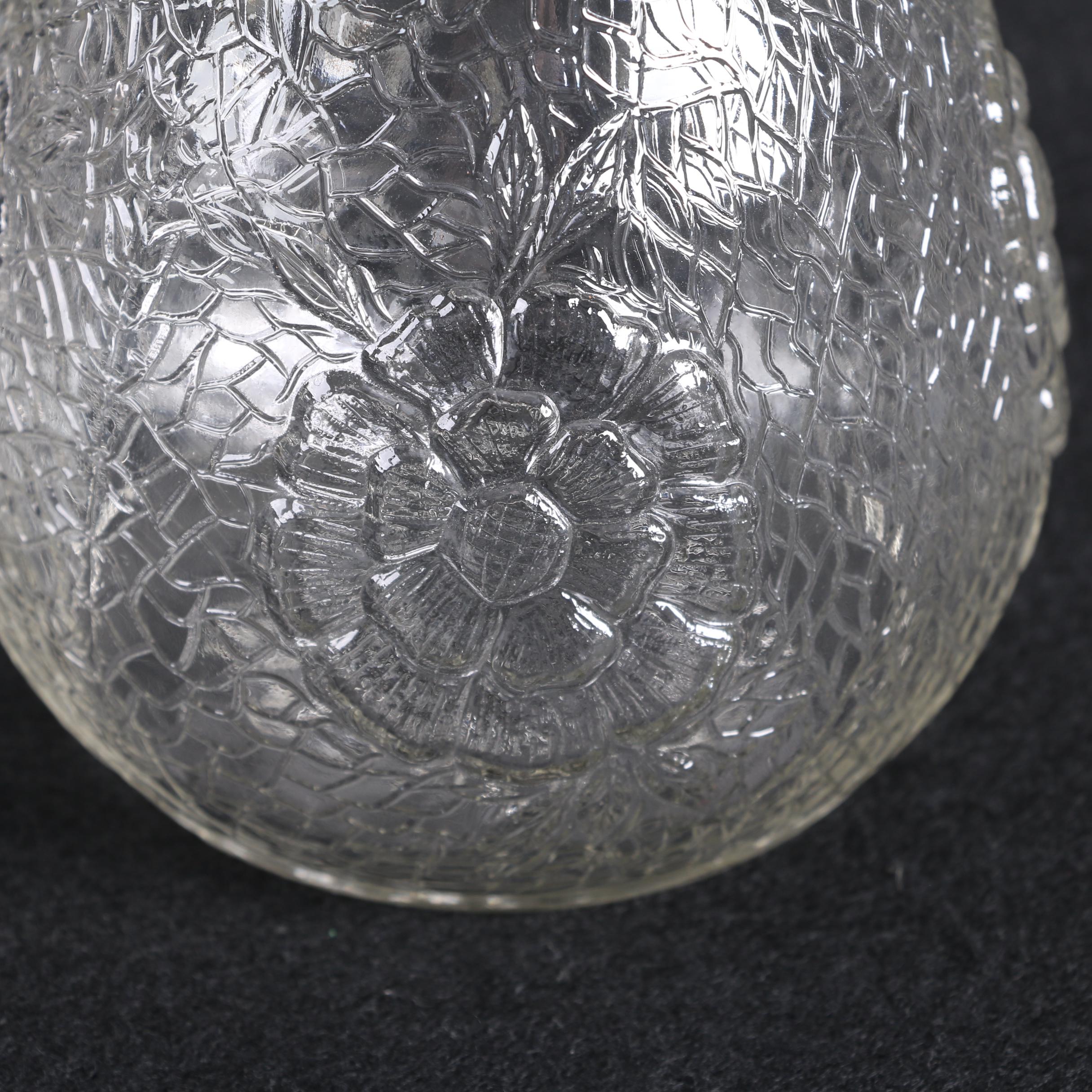 White House Vinegar Pressed Glass Cruet Bottle with Other Glassware