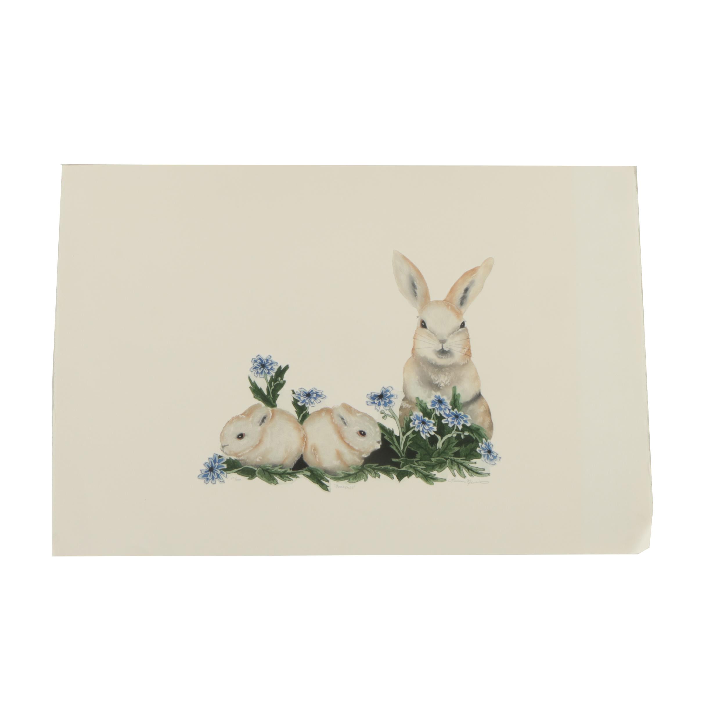 Laura Nevin Limited Edition Etching a la Poupée on Paper "Bookends"