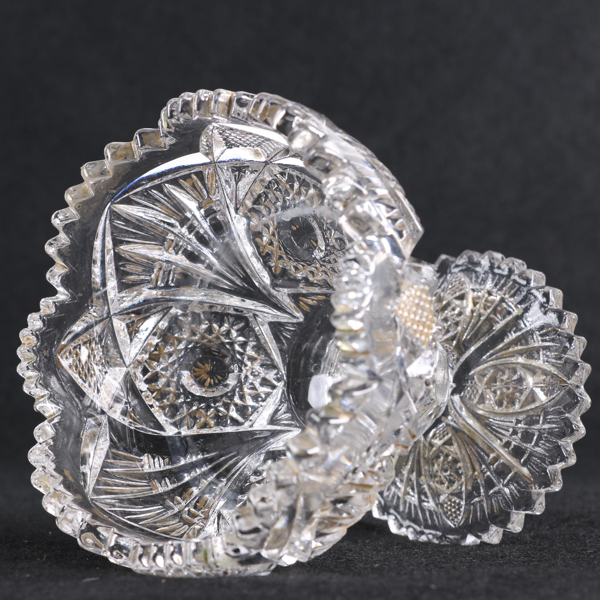 White House Vinegar Pressed Glass Cruet Bottle with Other Glassware