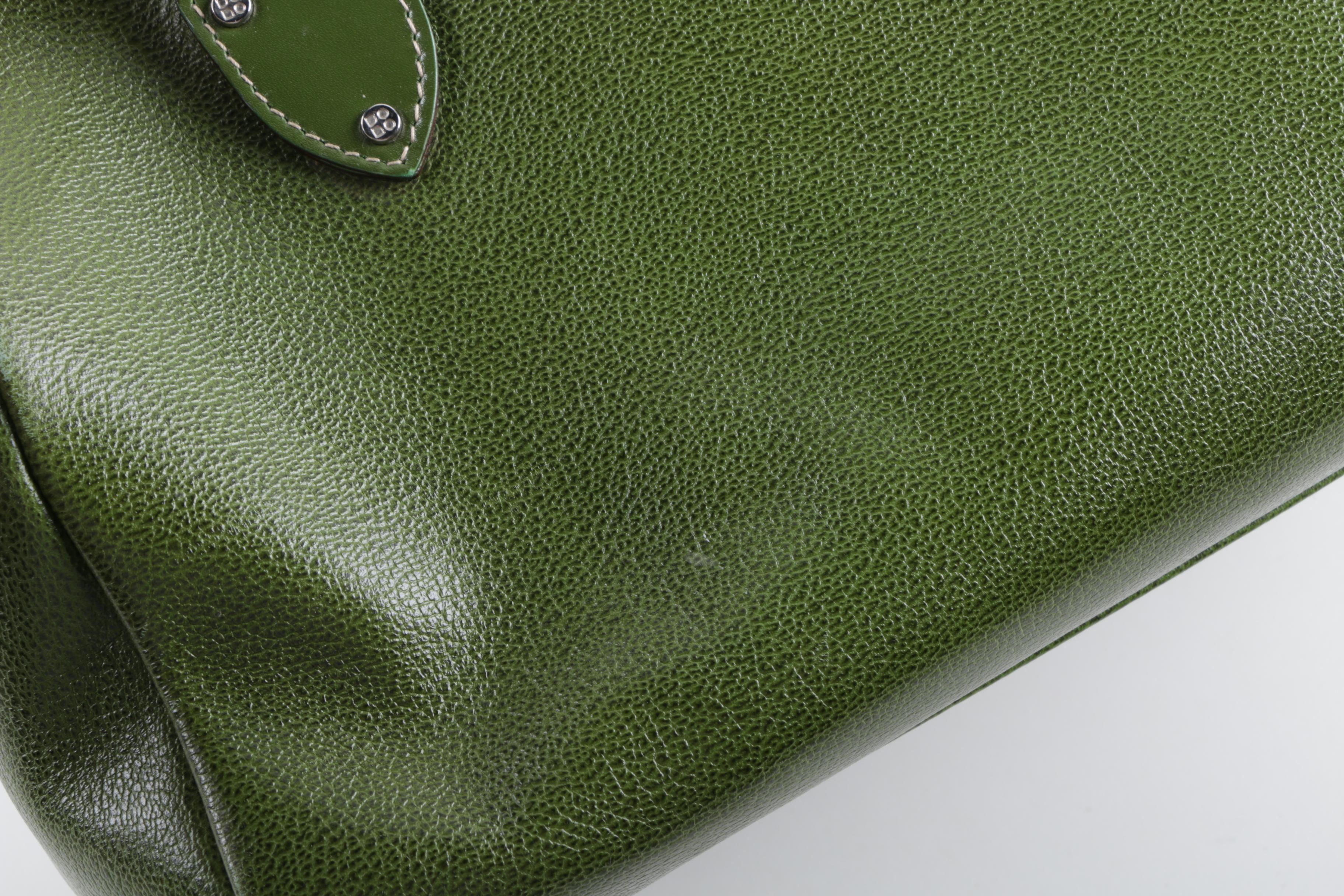 Vintage Kate Spade New York Olive Green Leather Doctor Bag