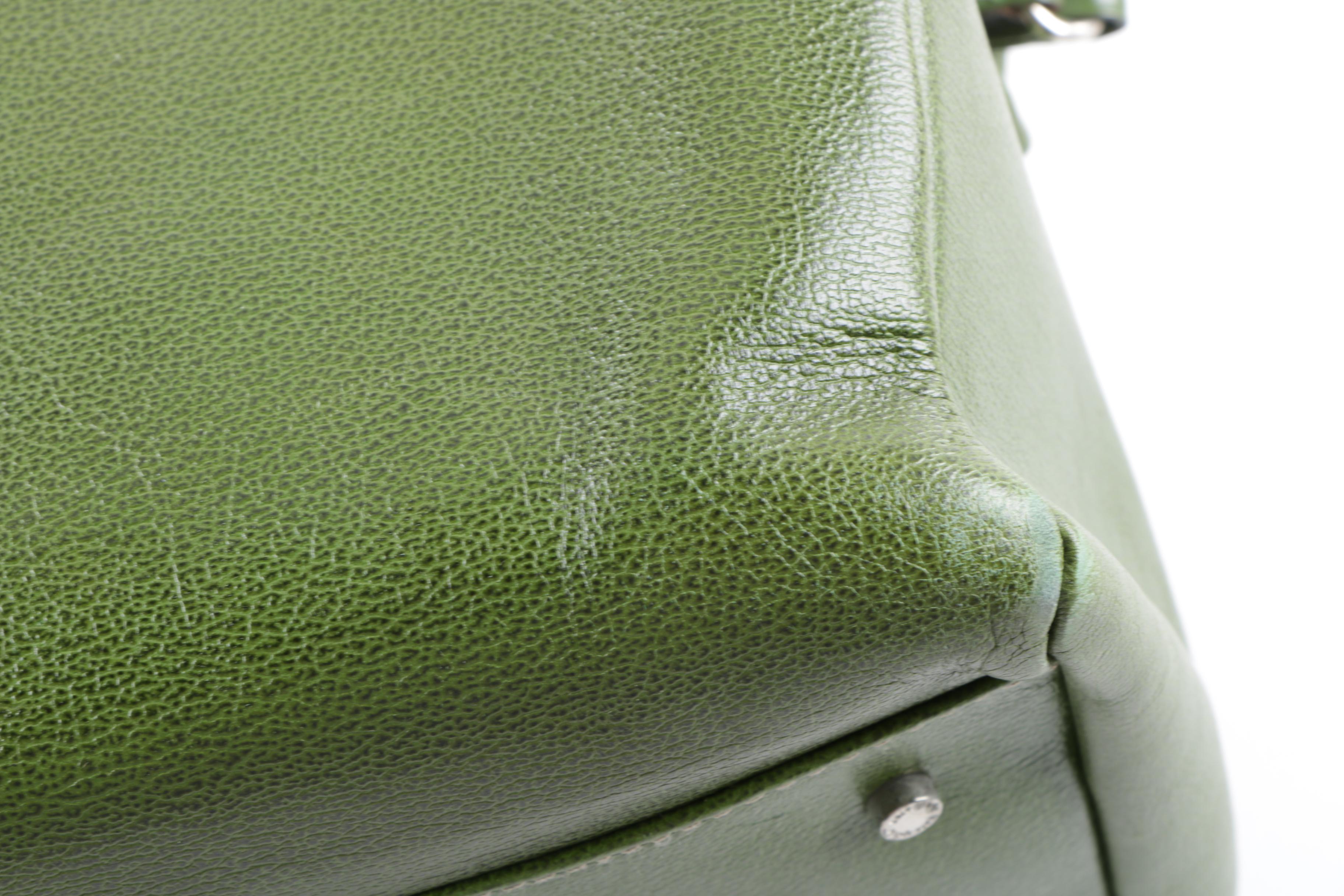 Vintage Kate Spade New York Olive Green Leather Doctor Bag