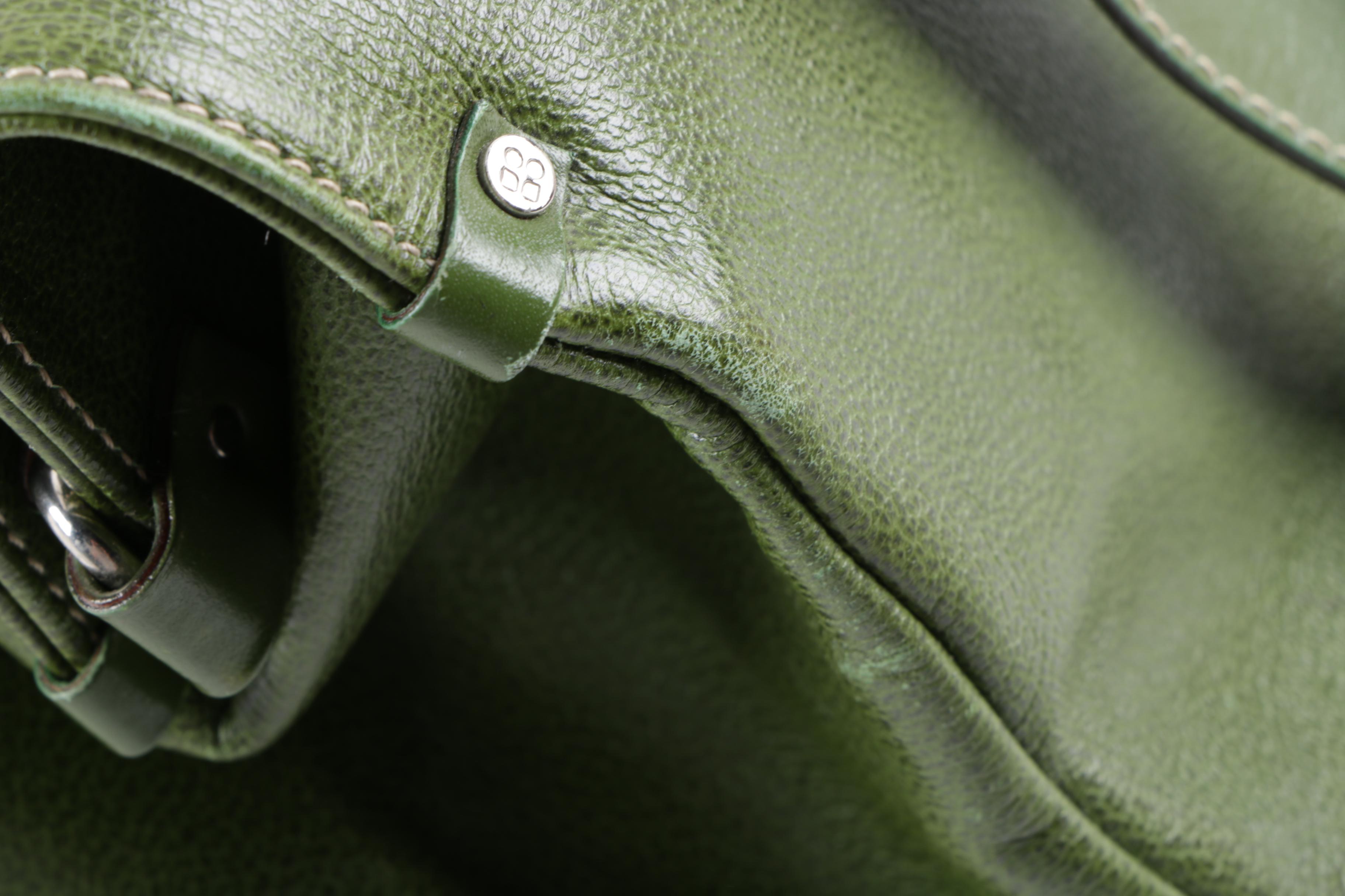 Vintage Kate Spade New York Olive Green Leather Doctor Bag