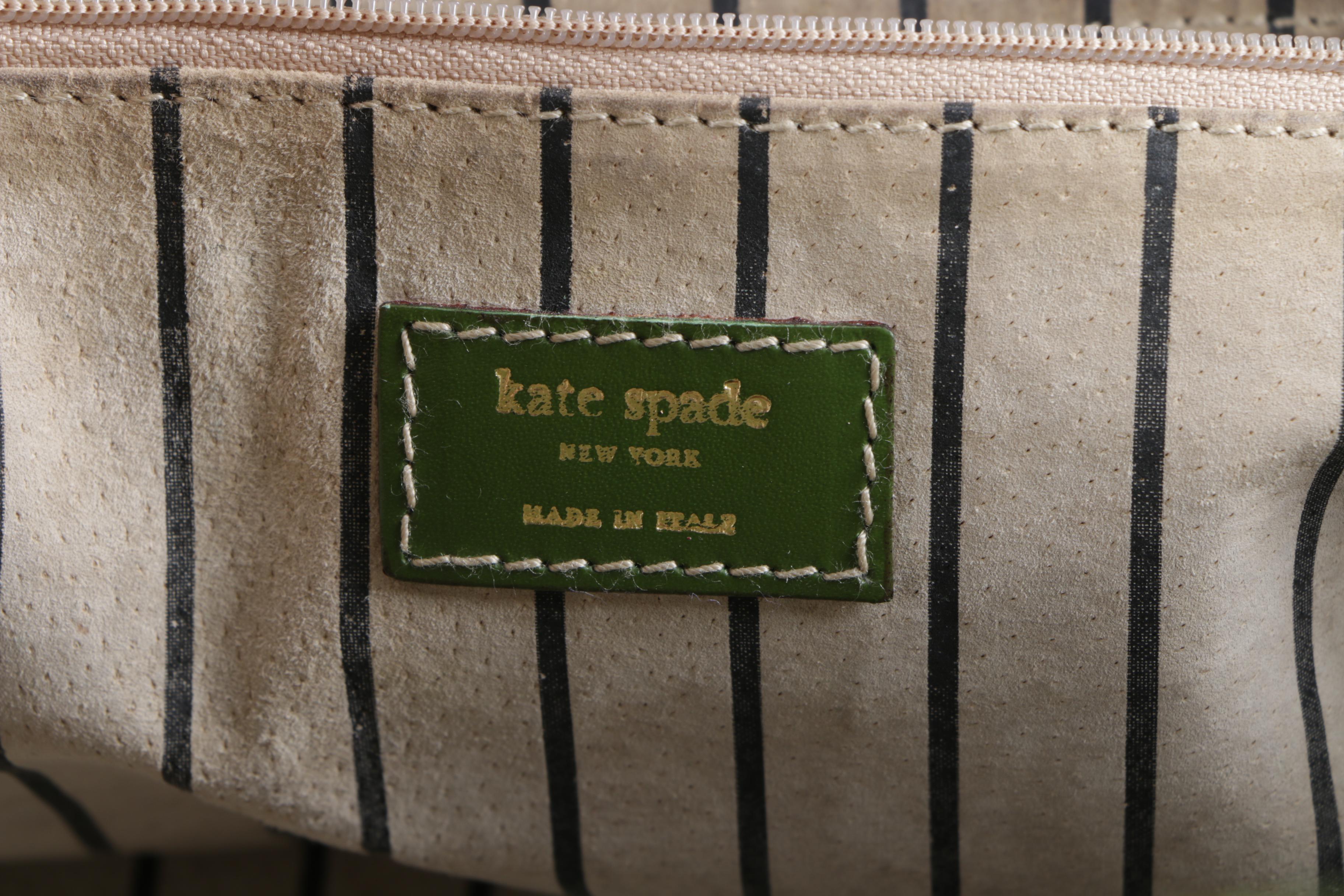 Vintage Kate Spade New York Olive Green Leather Doctor Bag