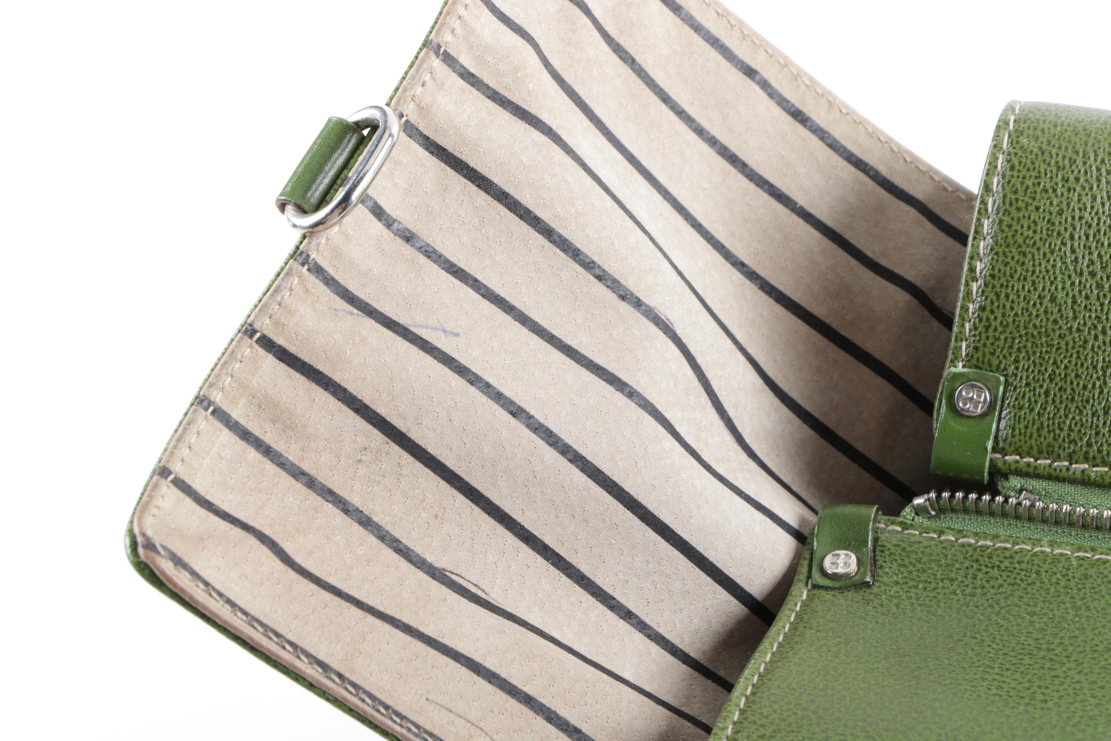 Vintage Kate Spade New York Olive Green Leather Doctor Bag