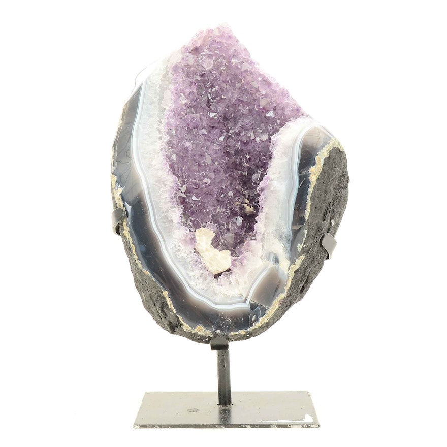 Amethyst Mineral Sample With Stand