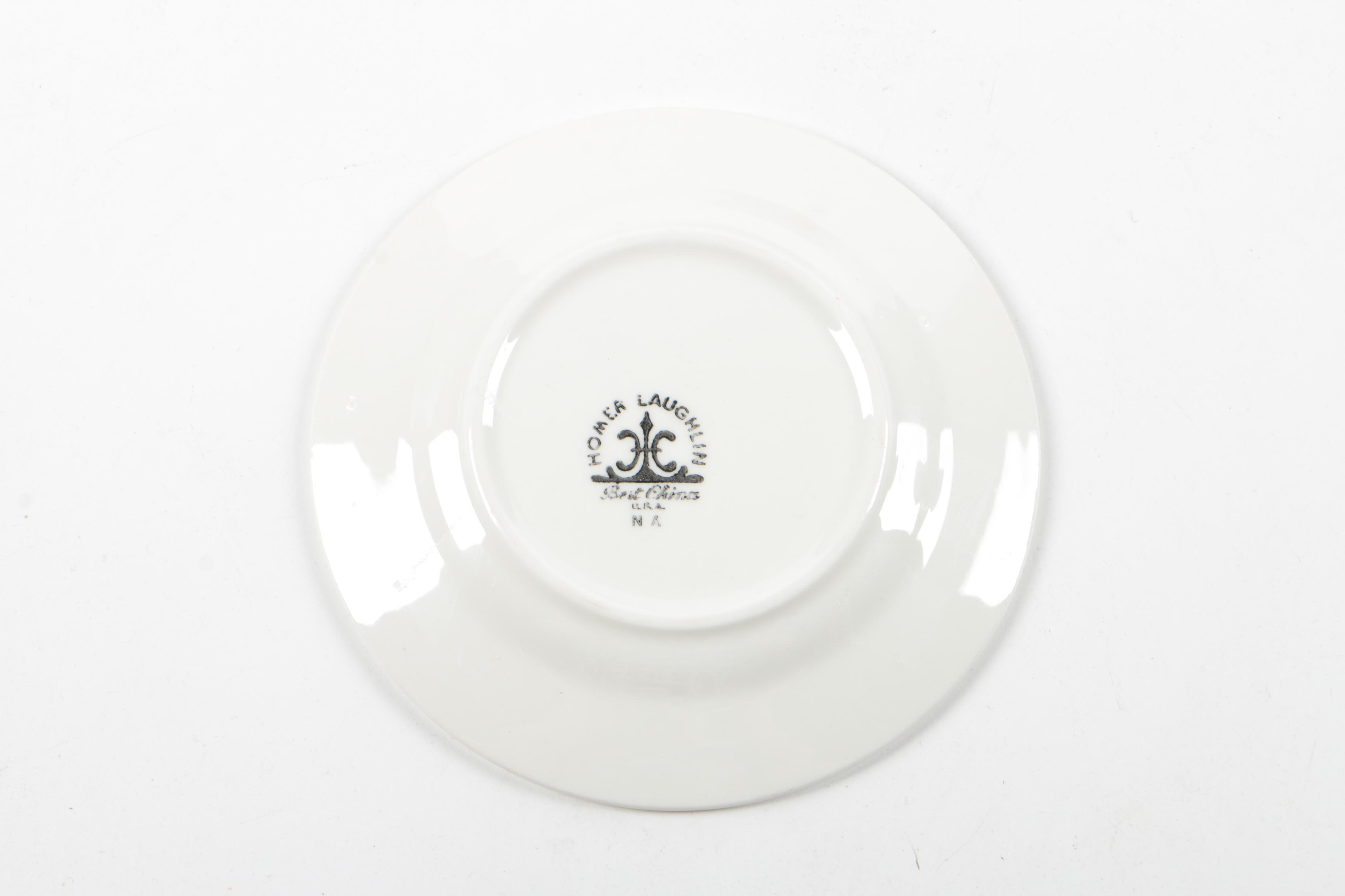 Vintage McCoy Pottery Turkey Pitcher, Homer Laughlin Saucers and Baking Dish