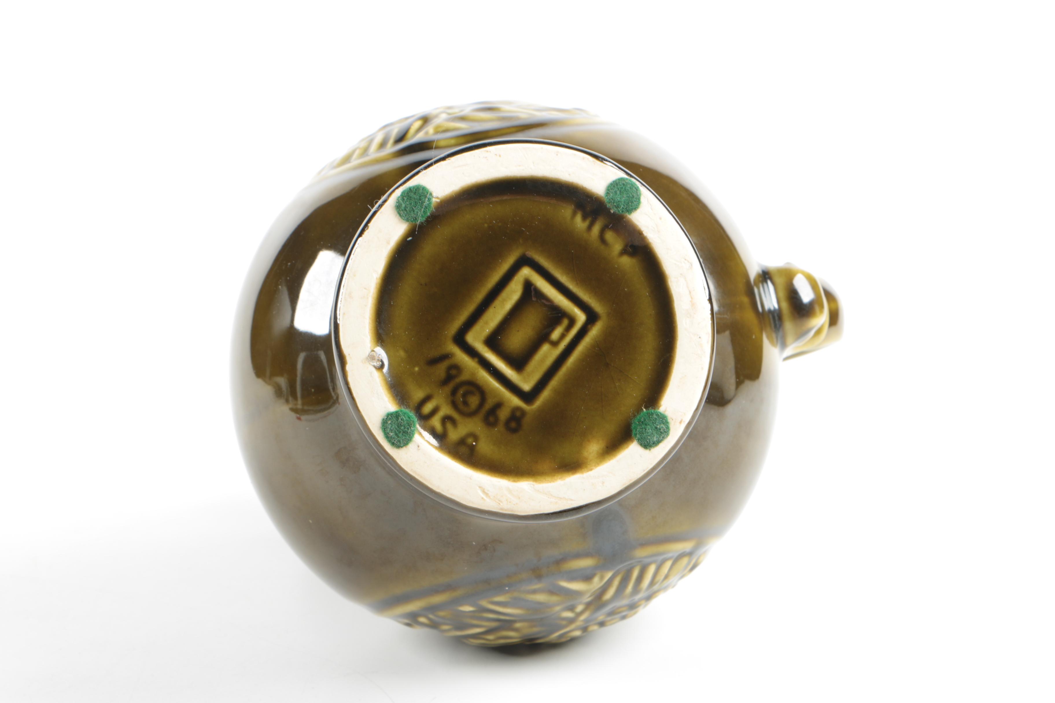 Vintage McCoy Pottery Turkey Pitcher, Homer Laughlin Saucers and Baking Dish