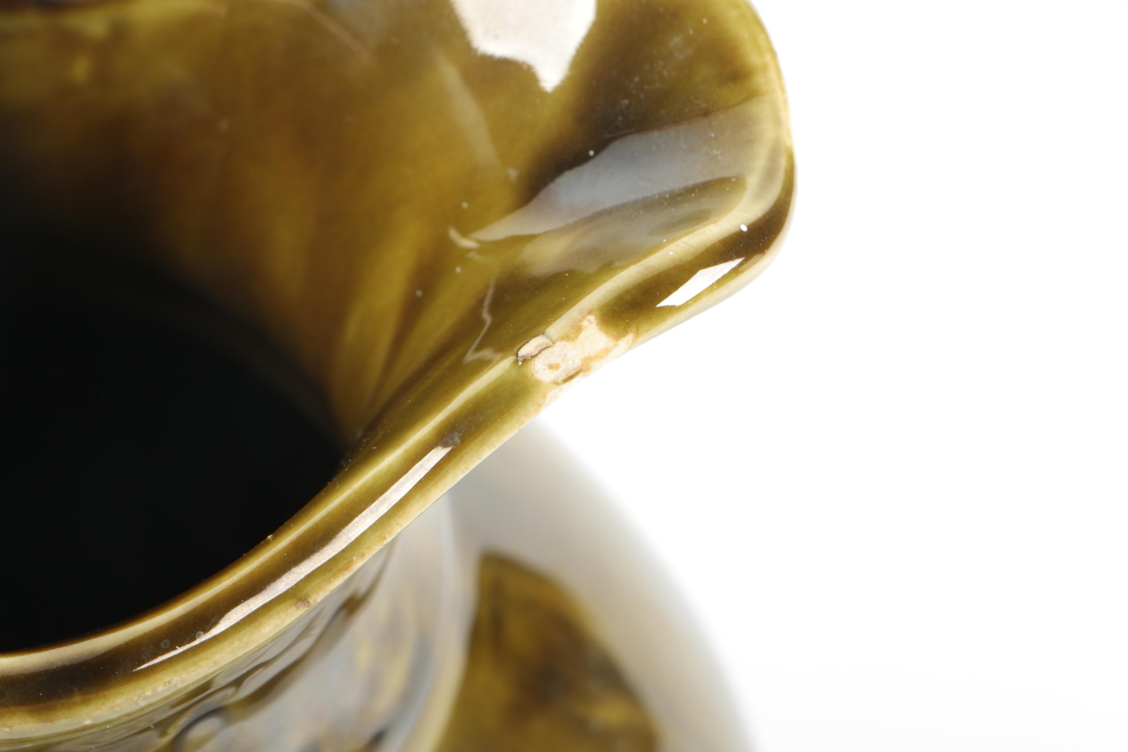 Vintage McCoy Pottery Turkey Pitcher, Homer Laughlin Saucers and Baking Dish