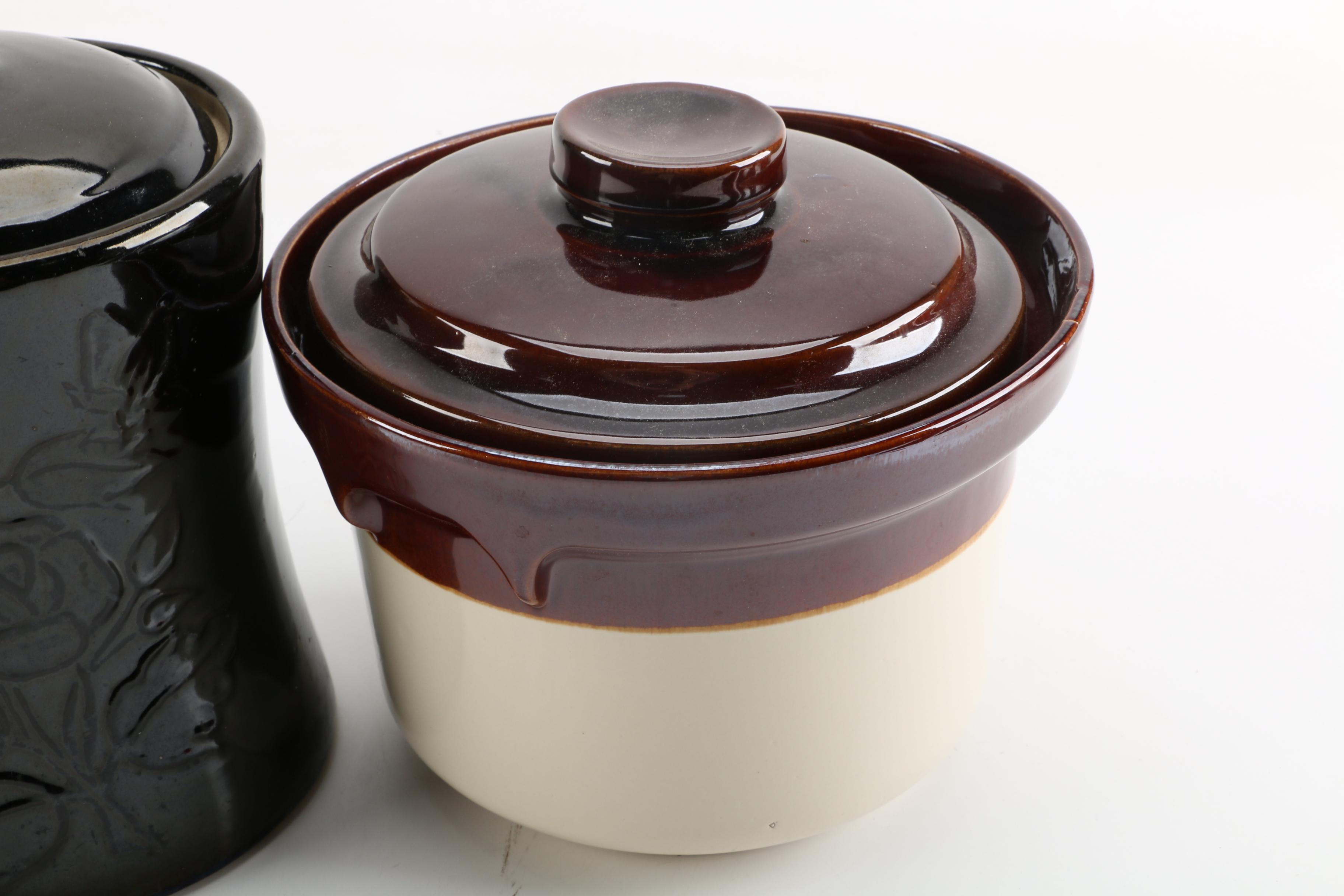 McCoy Lidded Bean Crock with Cookie Jars