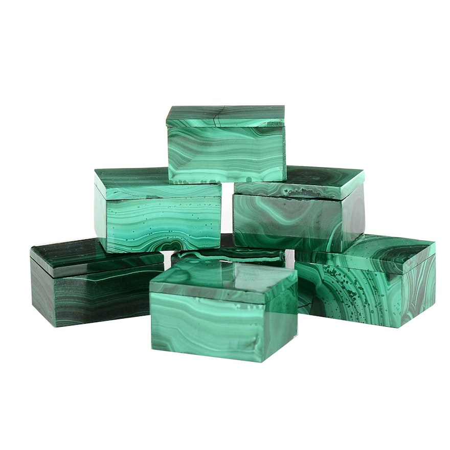 Malachite Trinket Boxes