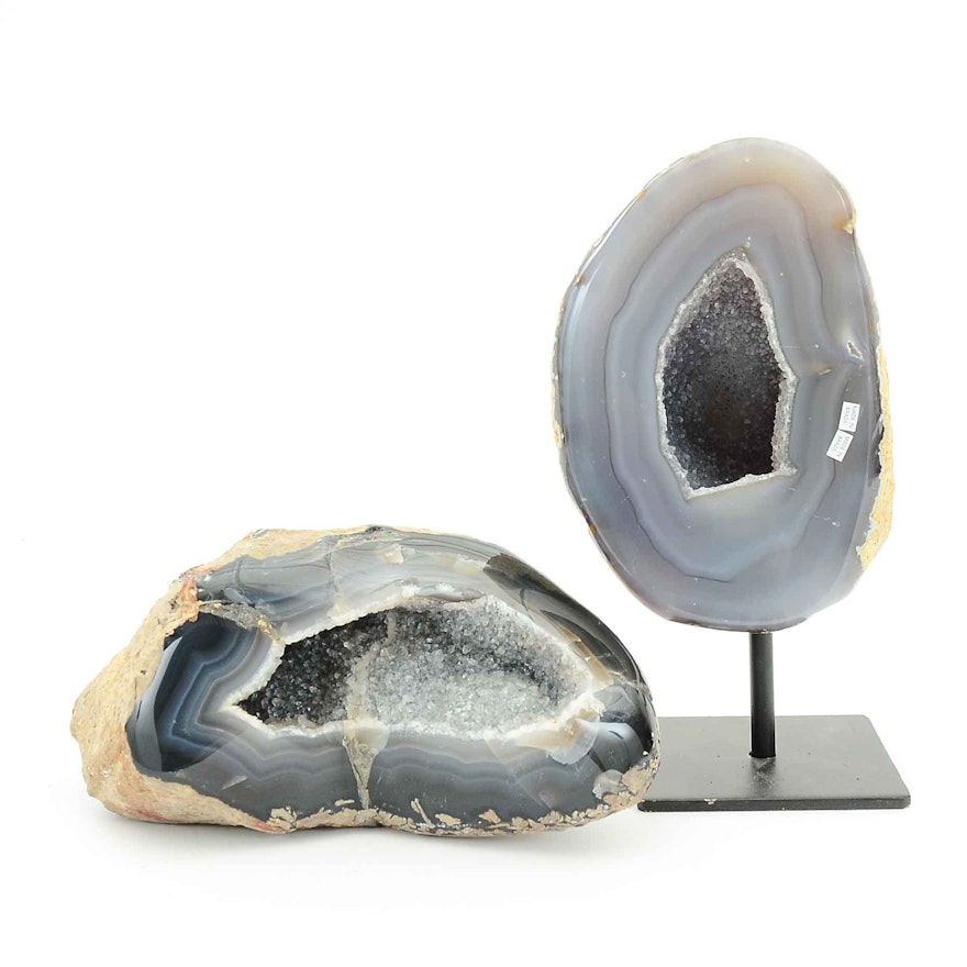 Pair of Polished Agate Geodes