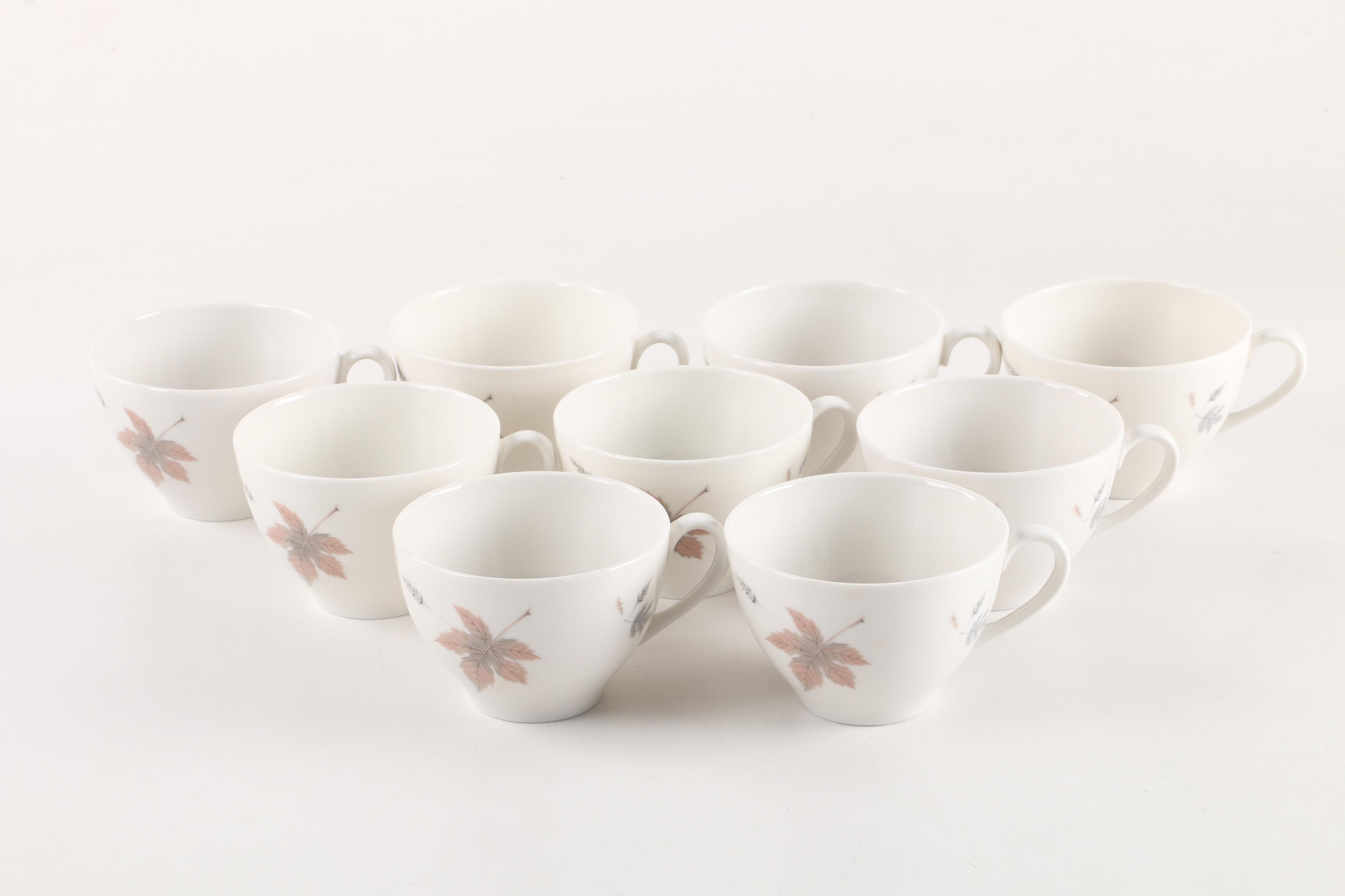 Vintage Royal Doulton "Tumbling Leaves" Teacups, Saucers and Sauce Boat 1959-79