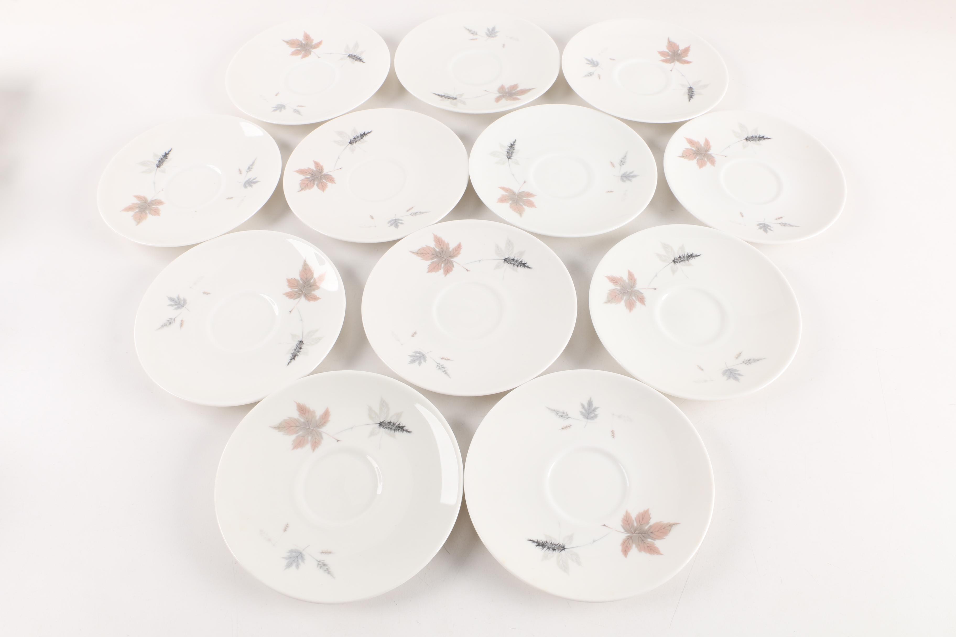 Vintage Royal Doulton "Tumbling Leaves" Teacups, Saucers and Sauce Boat 1959-79