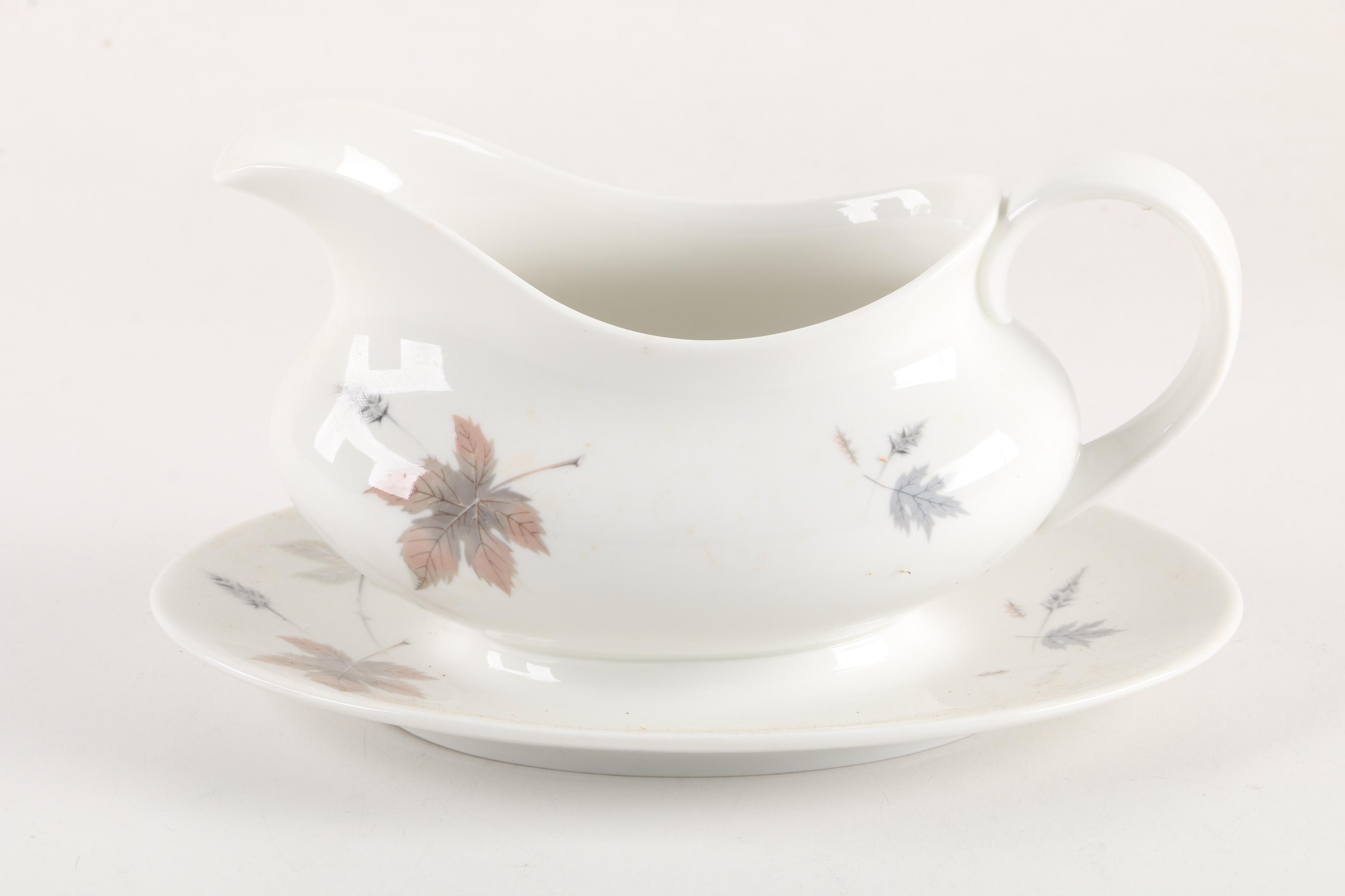 Vintage Royal Doulton "Tumbling Leaves" Teacups, Saucers and Sauce Boat 1959-79