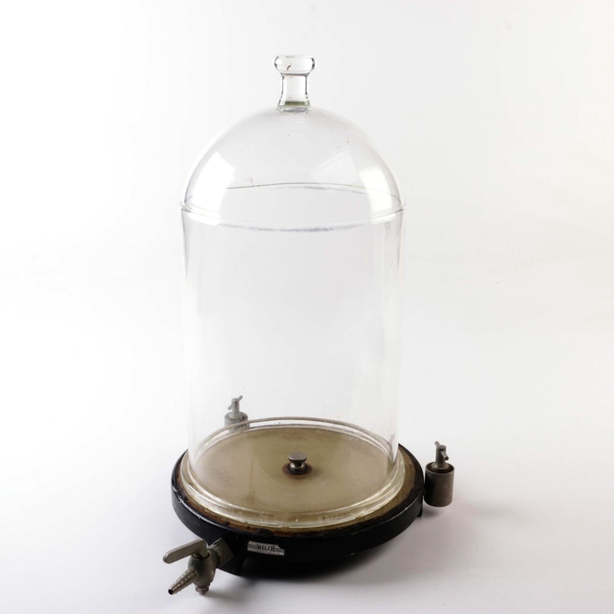 Vintage Welch Scientific Glass Bell Jar Laboratory Vacuum