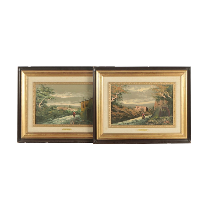 Pair of G. De Lillis Oil Paintings of Rural Landscapes