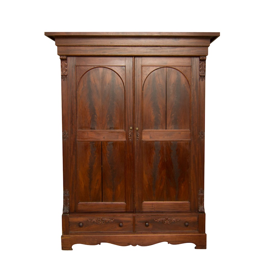 French Mahogany Armoire, circa 1860: Napoleon III